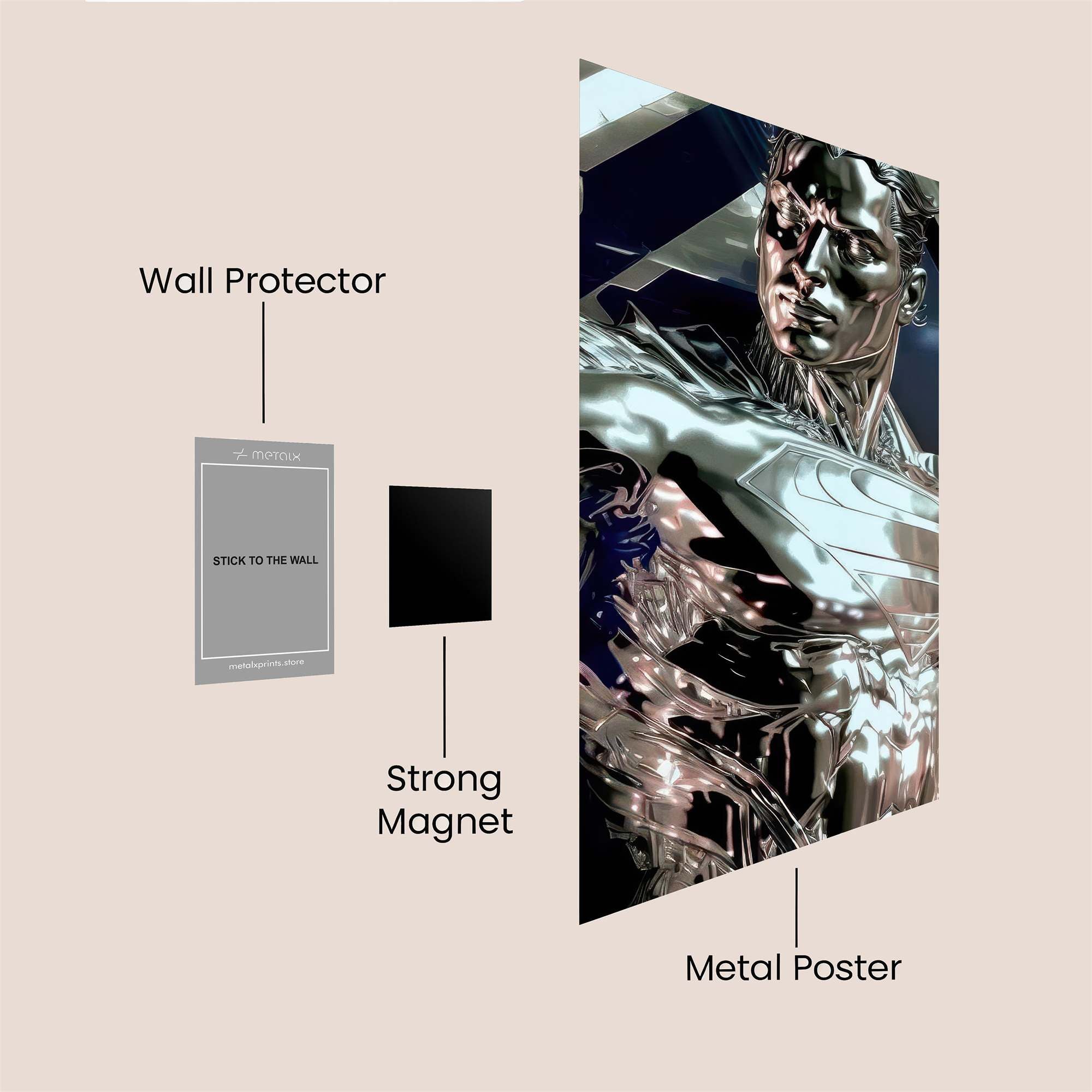 Superman Shimmer Safe Wall Magnetic / M