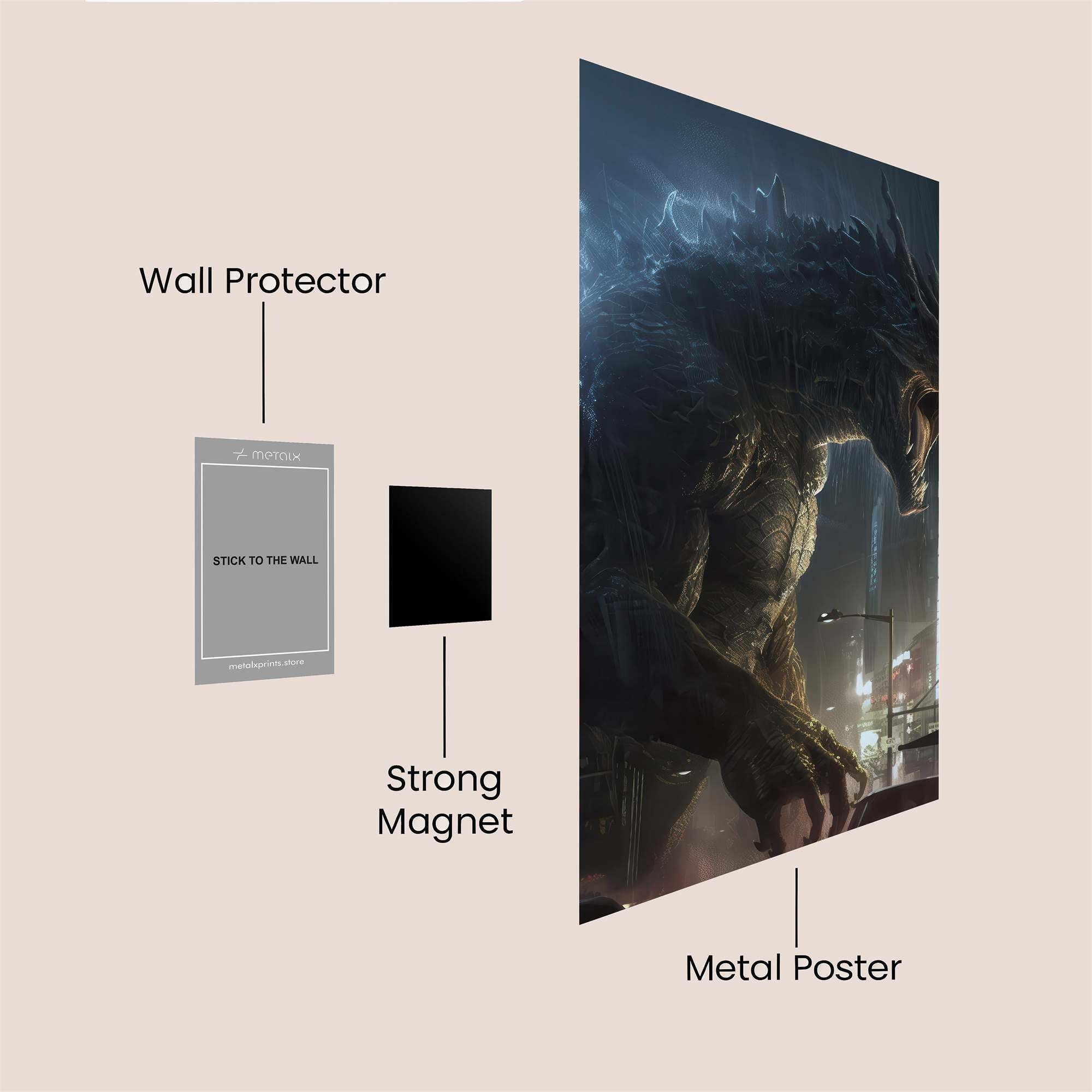 Godzilla Fury Safe Wall Magnetic / M