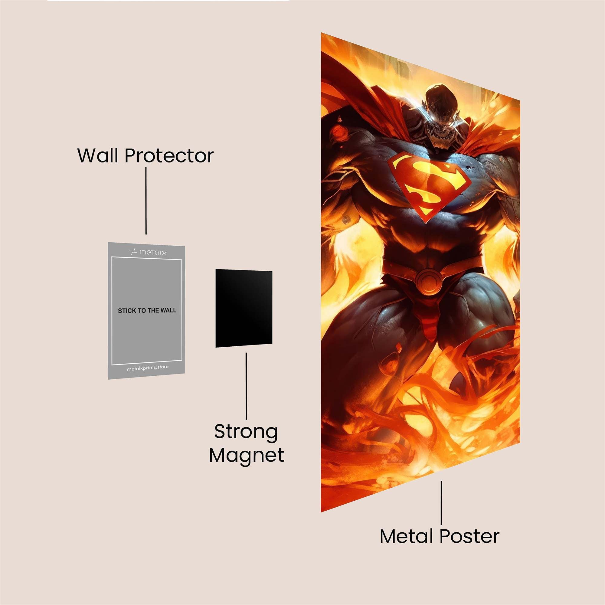 Superman Inferno Safe Wall Magnetic / M