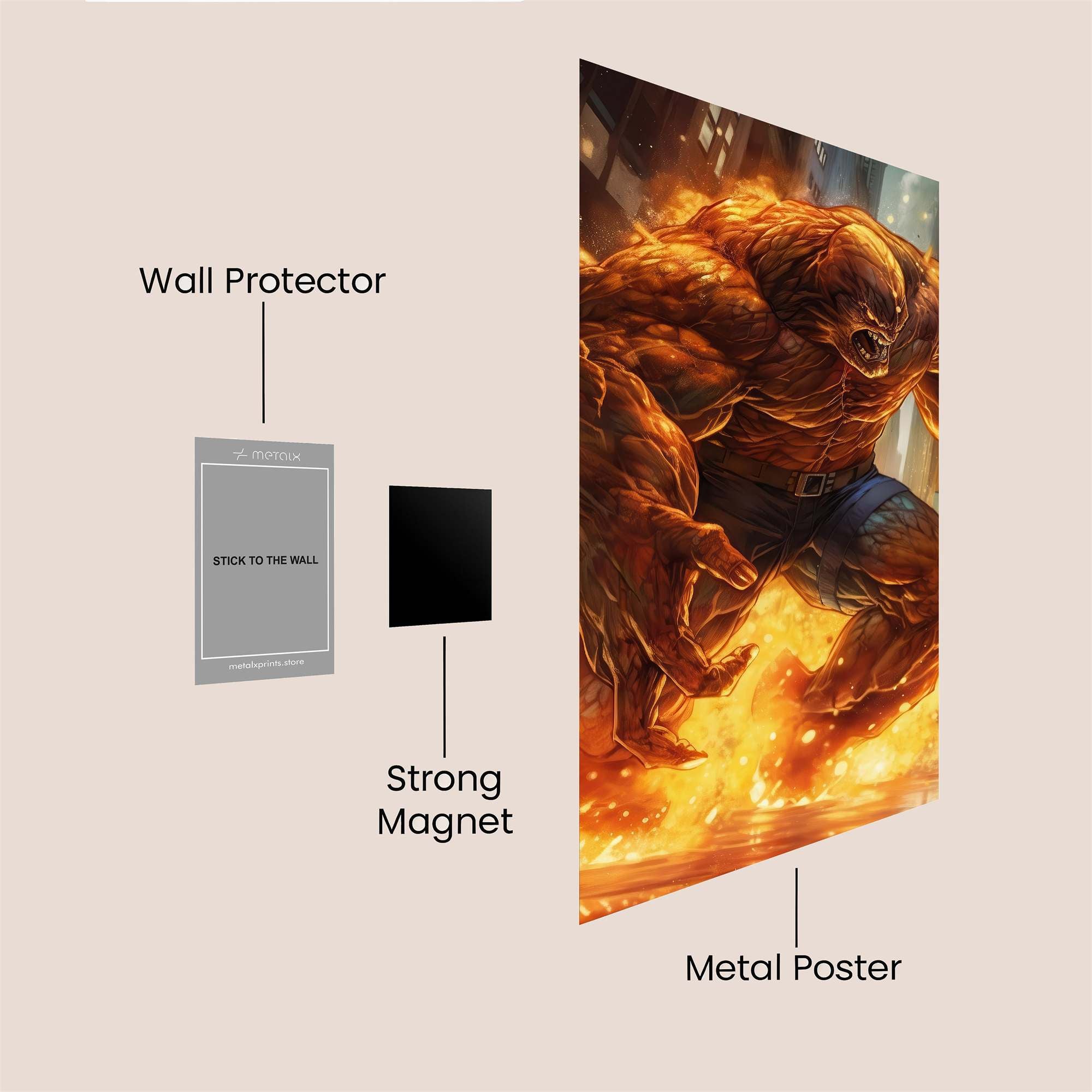 Fiery Rampage Safe Wall Magnetic / M