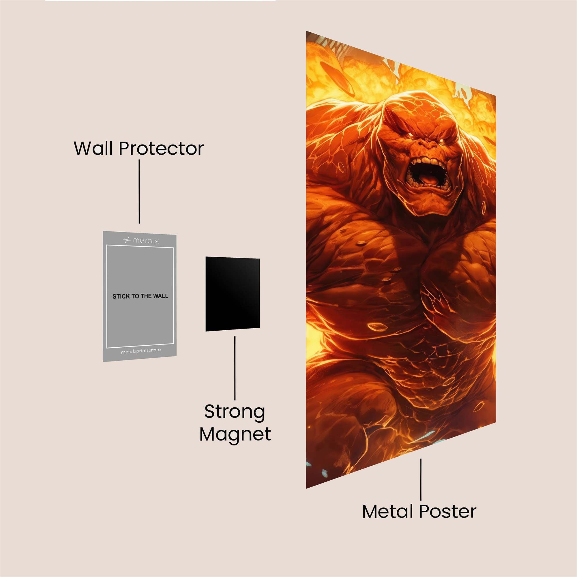 Fiery Rampage Safe Wall Magnetic / M