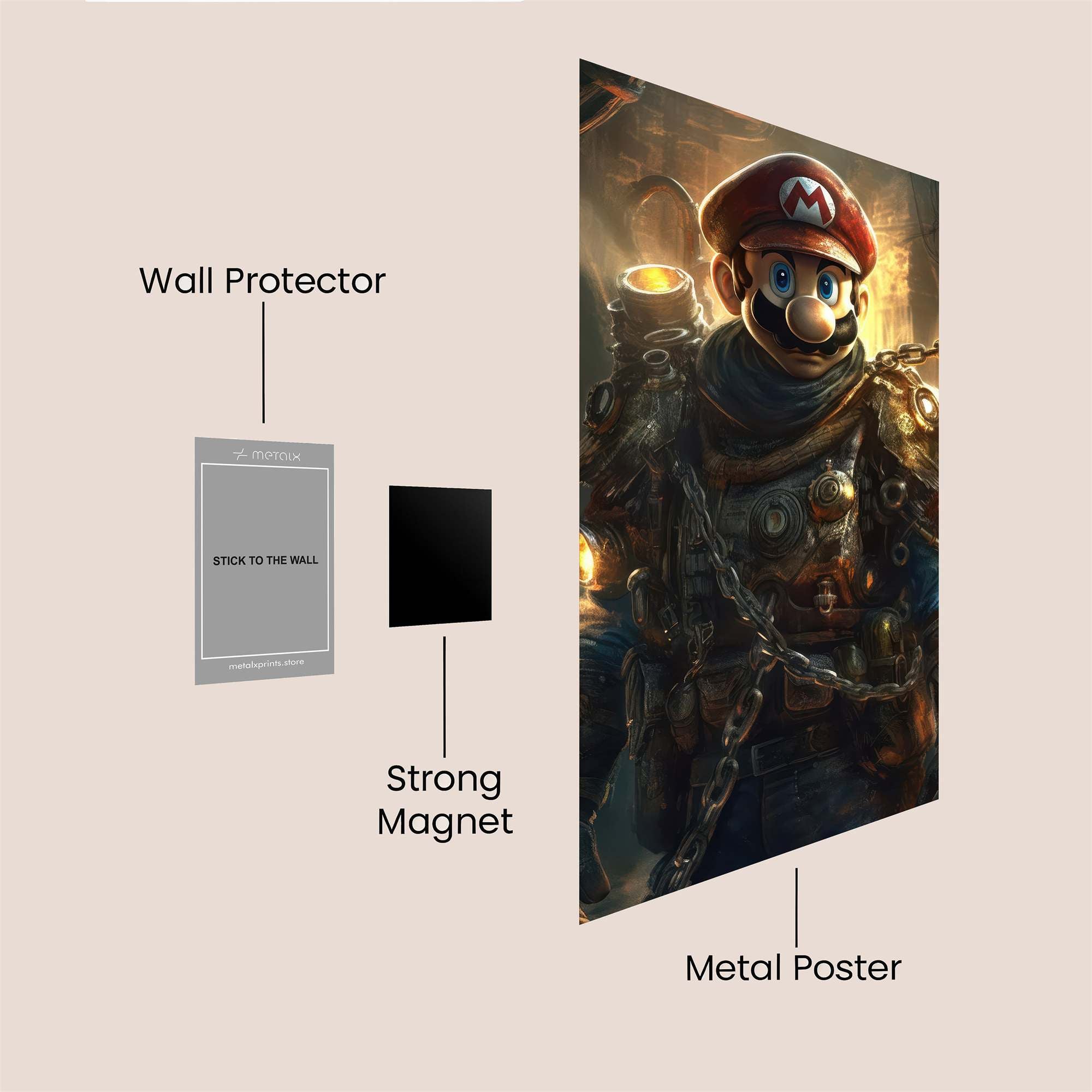 Mario Steampunk Safe Wall Magnetic / M