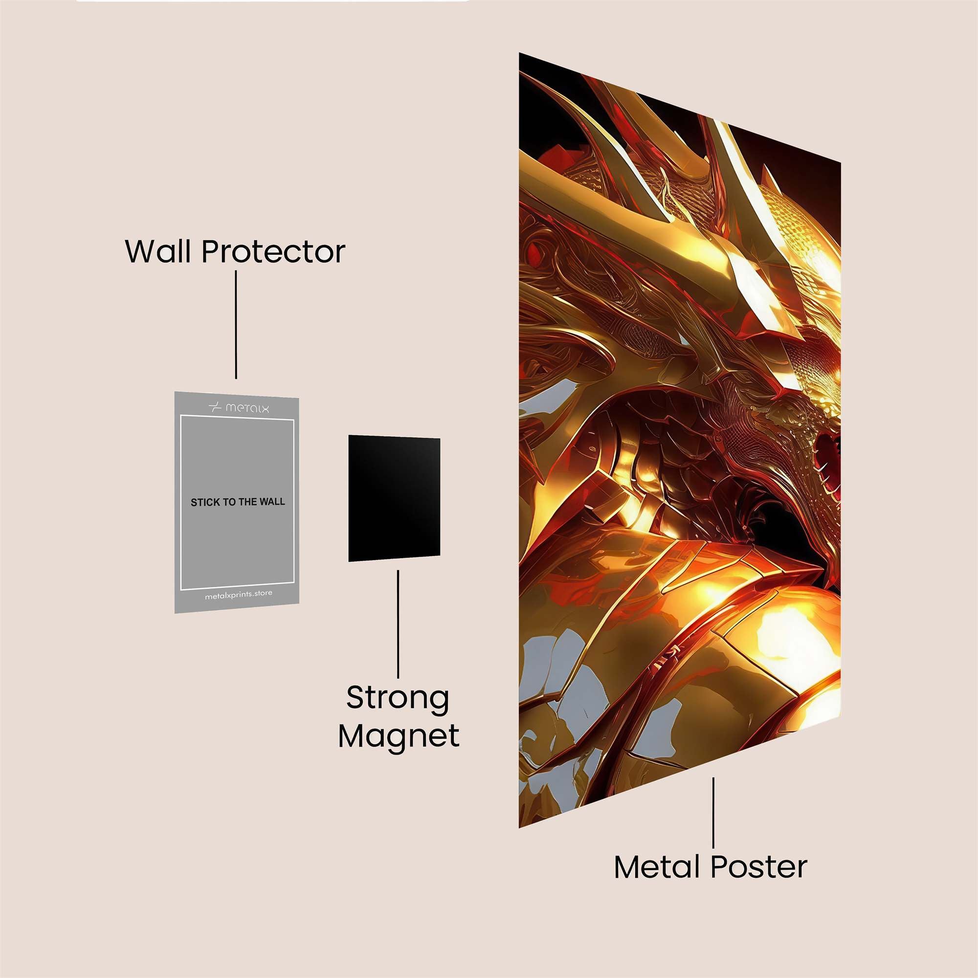 Golden Ferocity Safe Wall Magnetic / M