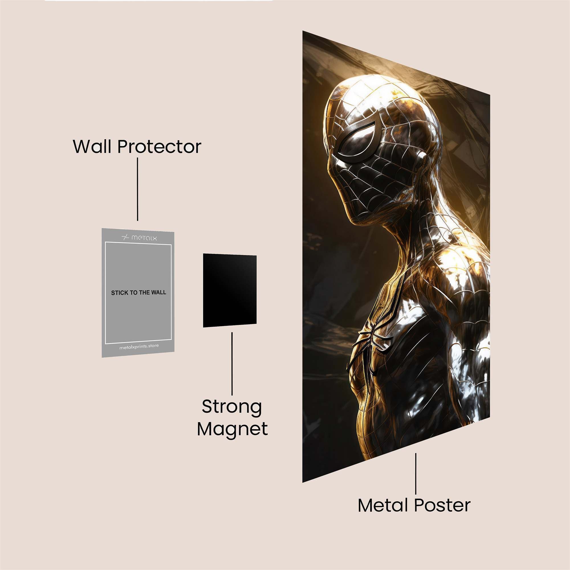 Metallic Reflection Safe Wall Magnetic / M