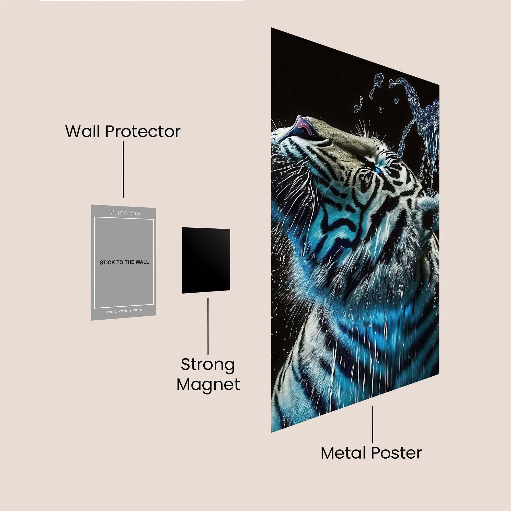 Tiger Splash Safe Wall Magnetic / M