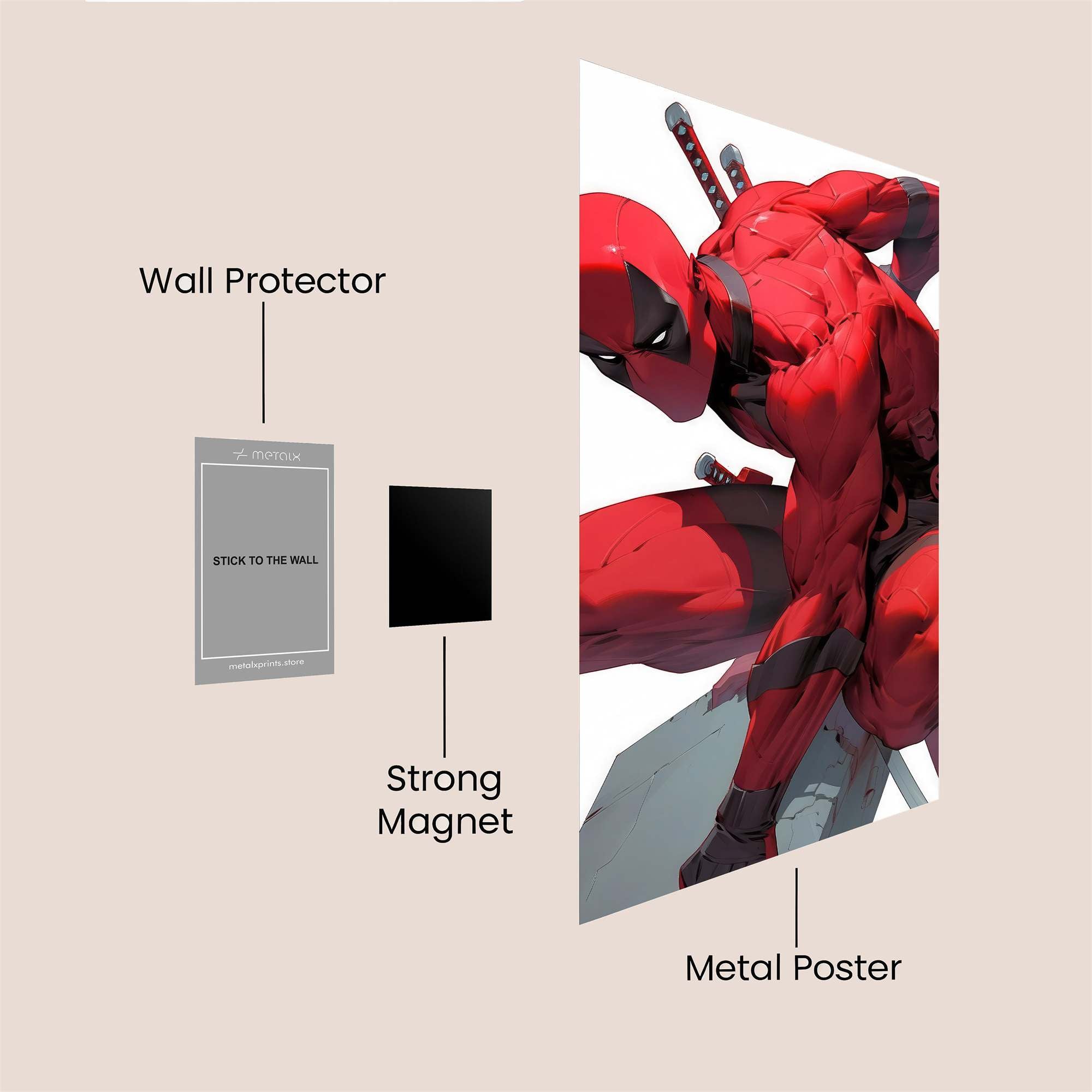 Deadpool Dynamism Safe Wall Magnetic / M