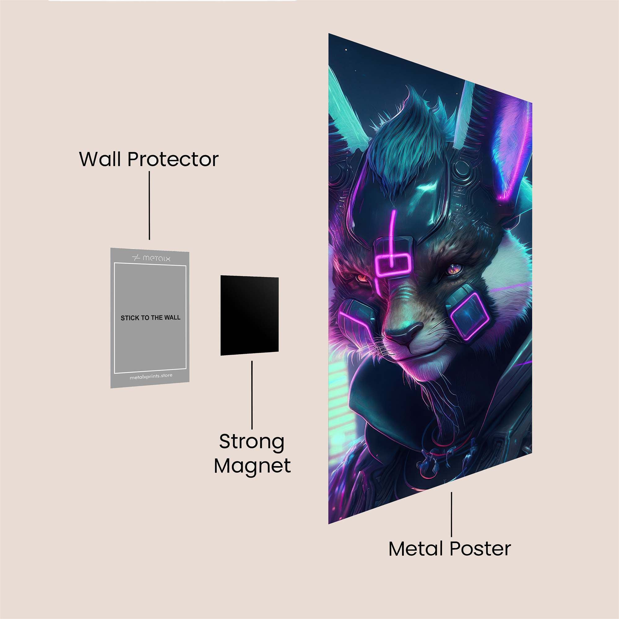 Neon Vibe Safe Wall Magnetic / M