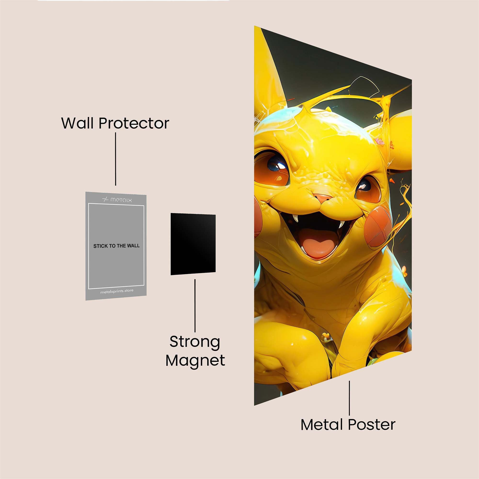 Pikachu Frenzy Safe Wall Magnetic / M
