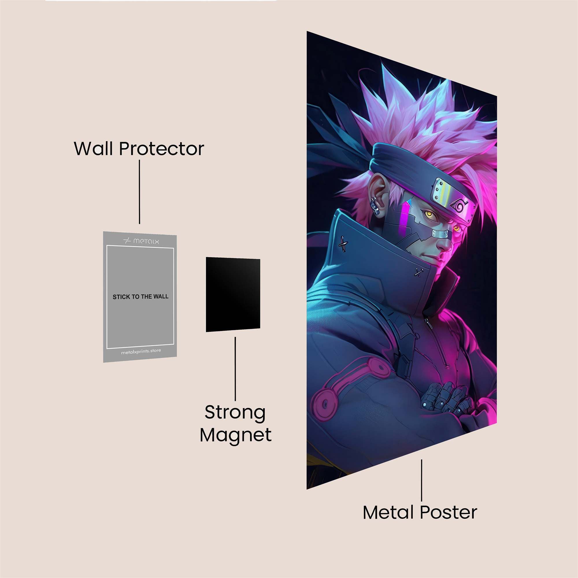 Kakashi Neon Safe Wall Magnetic / M