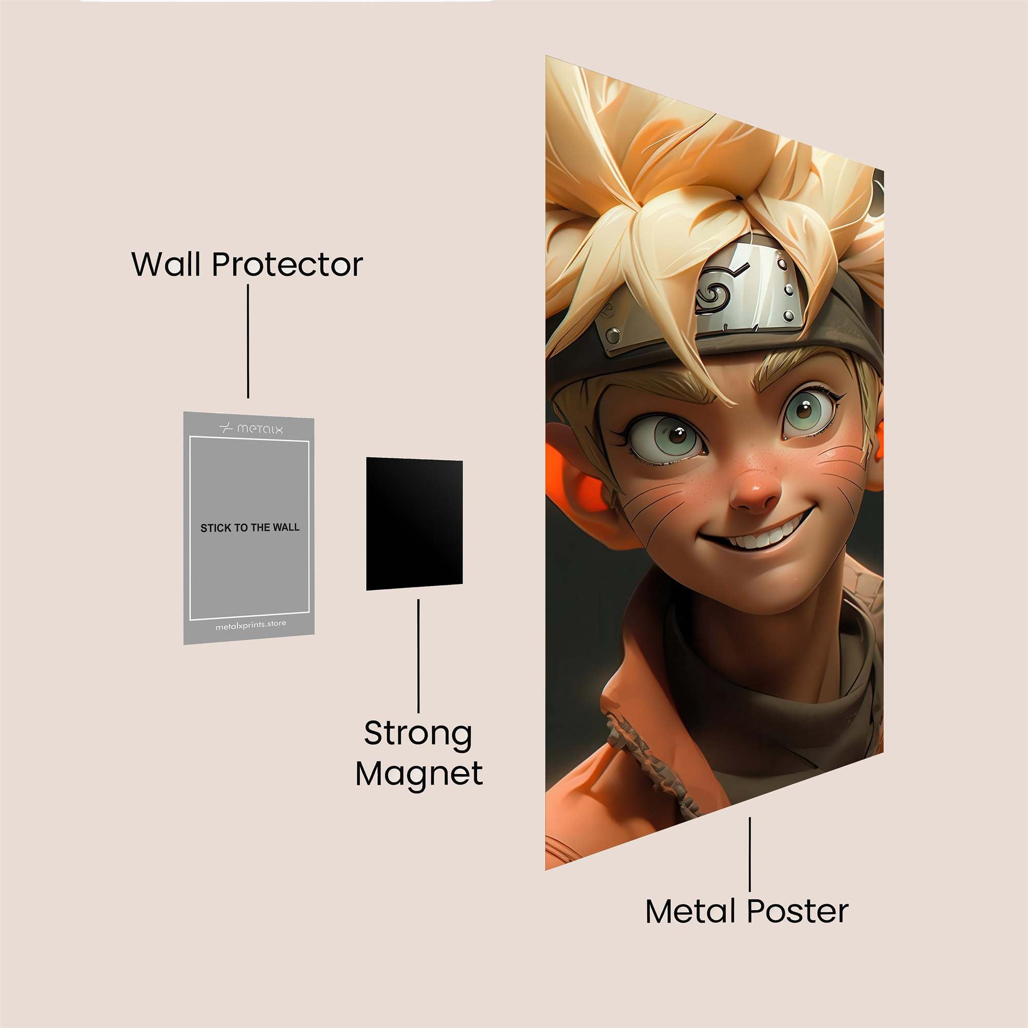 Naruto Whimsical Safe Wall Magnetic / M