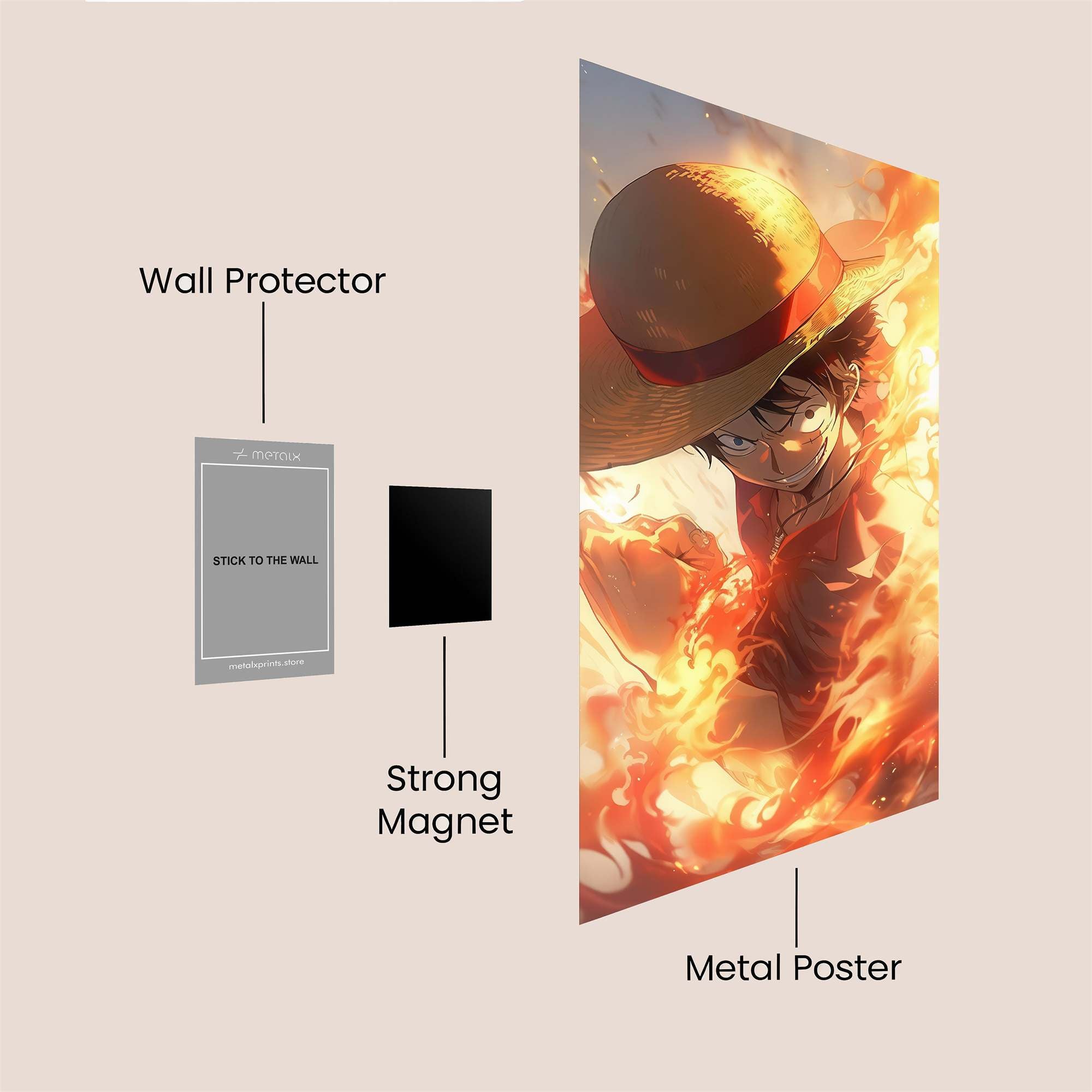 Luffy Blaze Safe Wall Magnetic / M