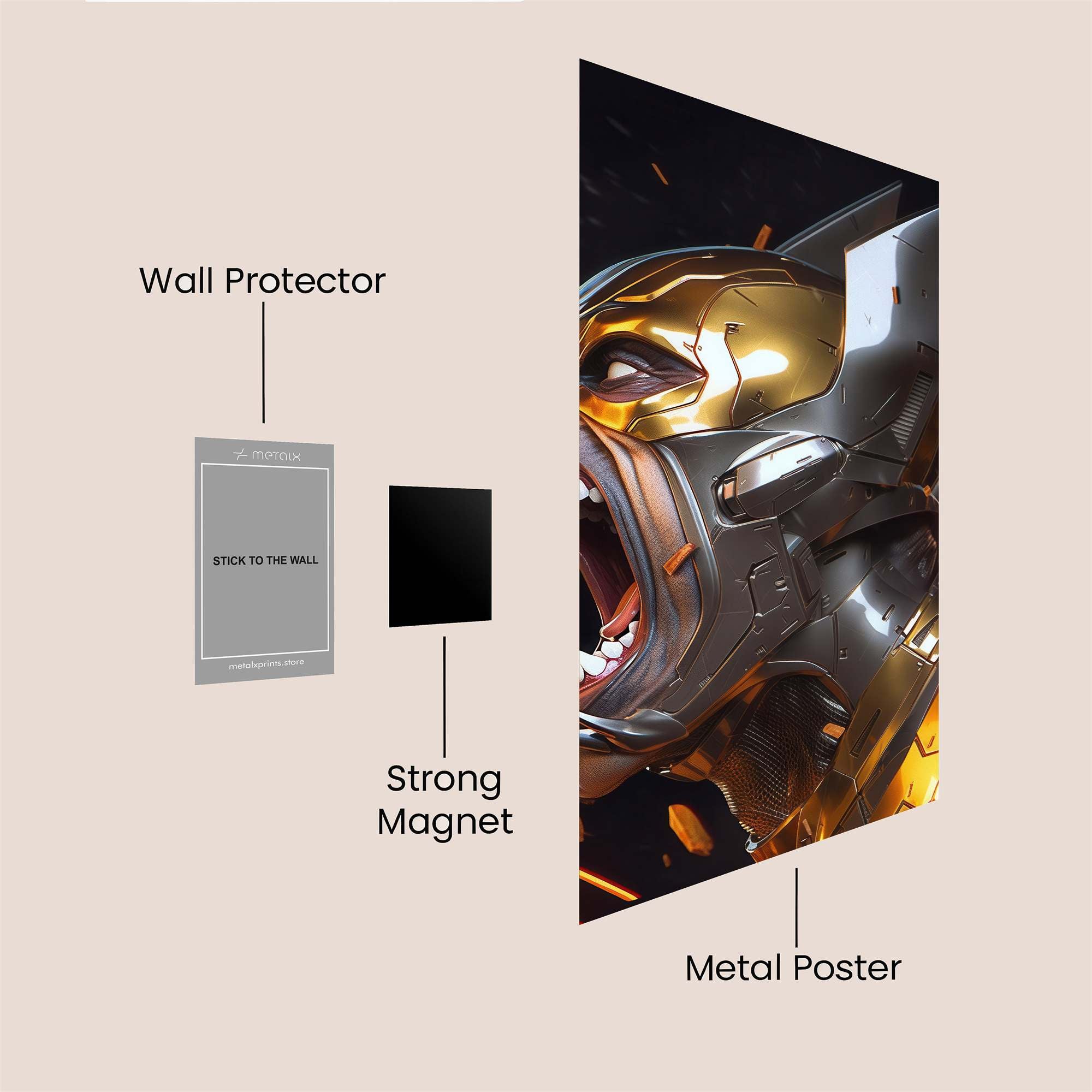 Metallic Fury Safe Wall Magnetic / M