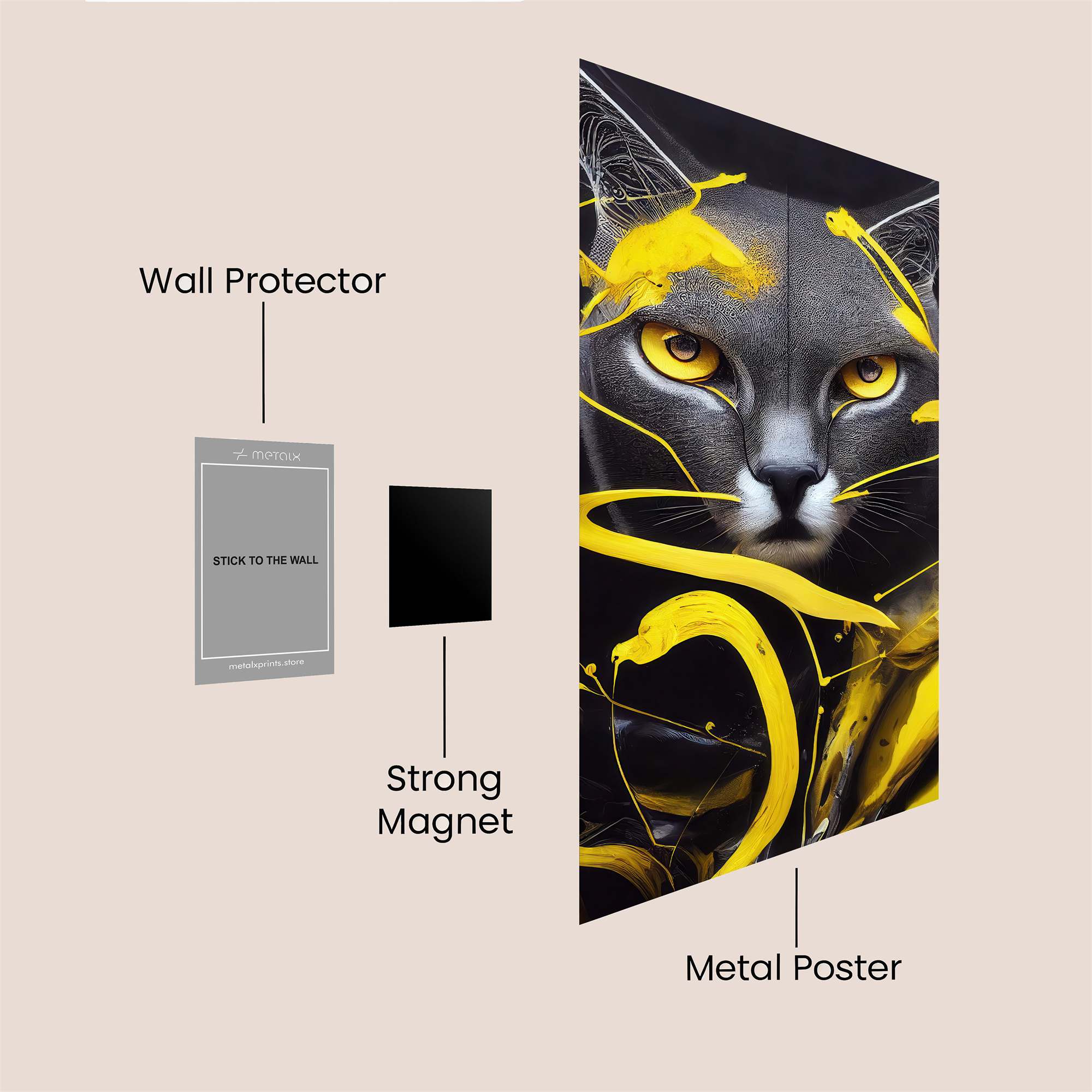 Feline Whirl Safe Wall Magnetic / M