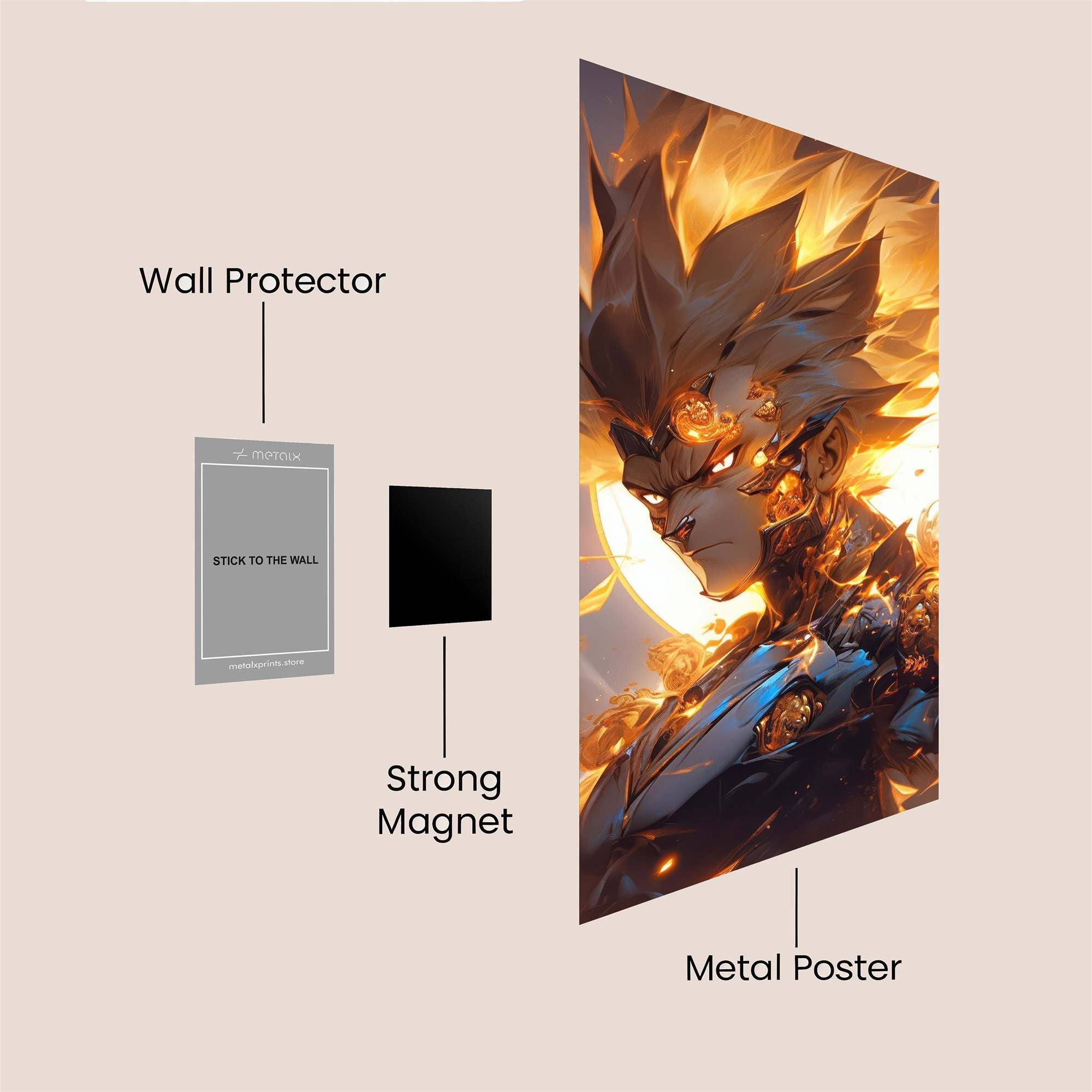 Flame Warrior Safe Wall Magnetic / M