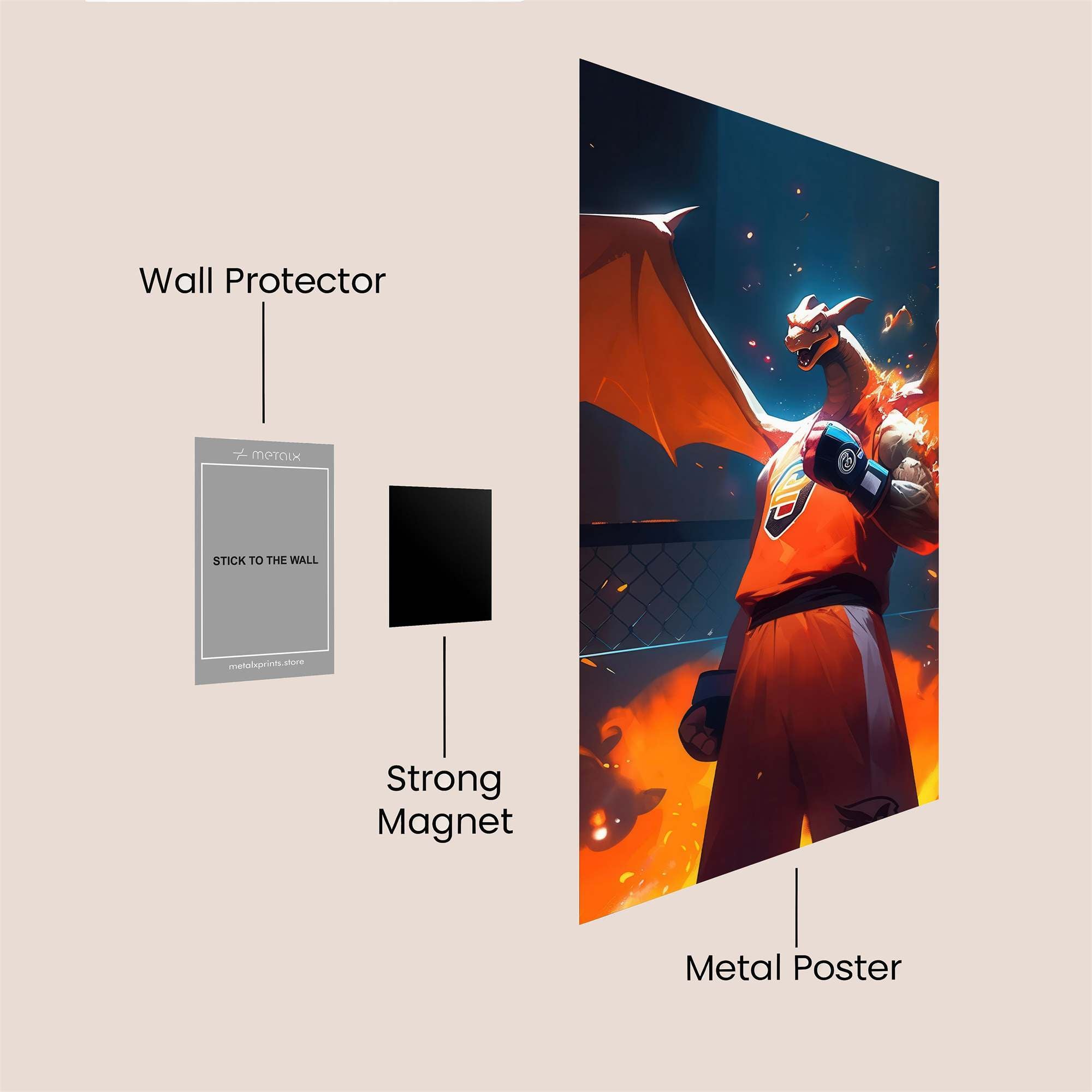 Charizard Inferno Safe Wall Magnetic / M