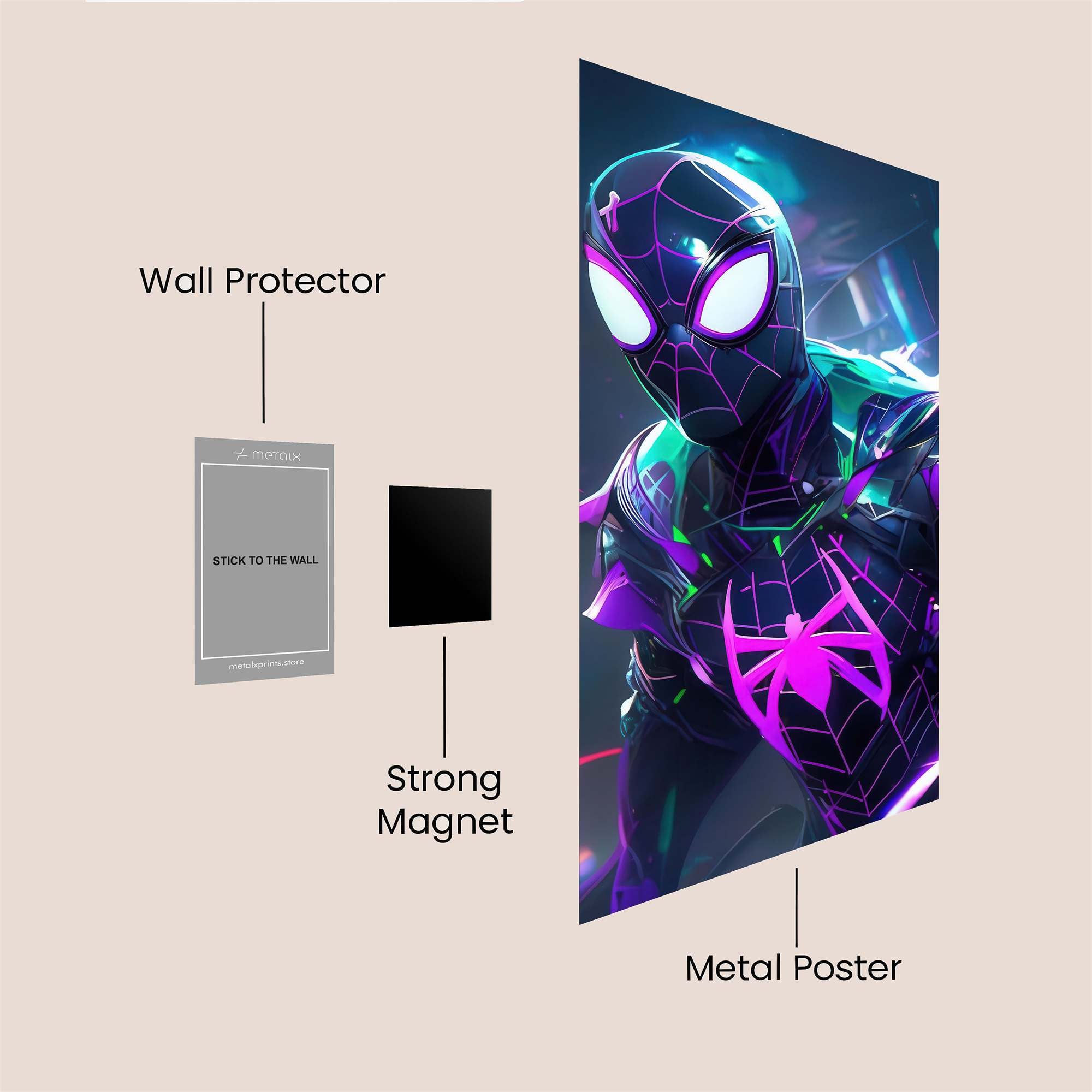 Spider Neon Safe Wall Magnetic / M