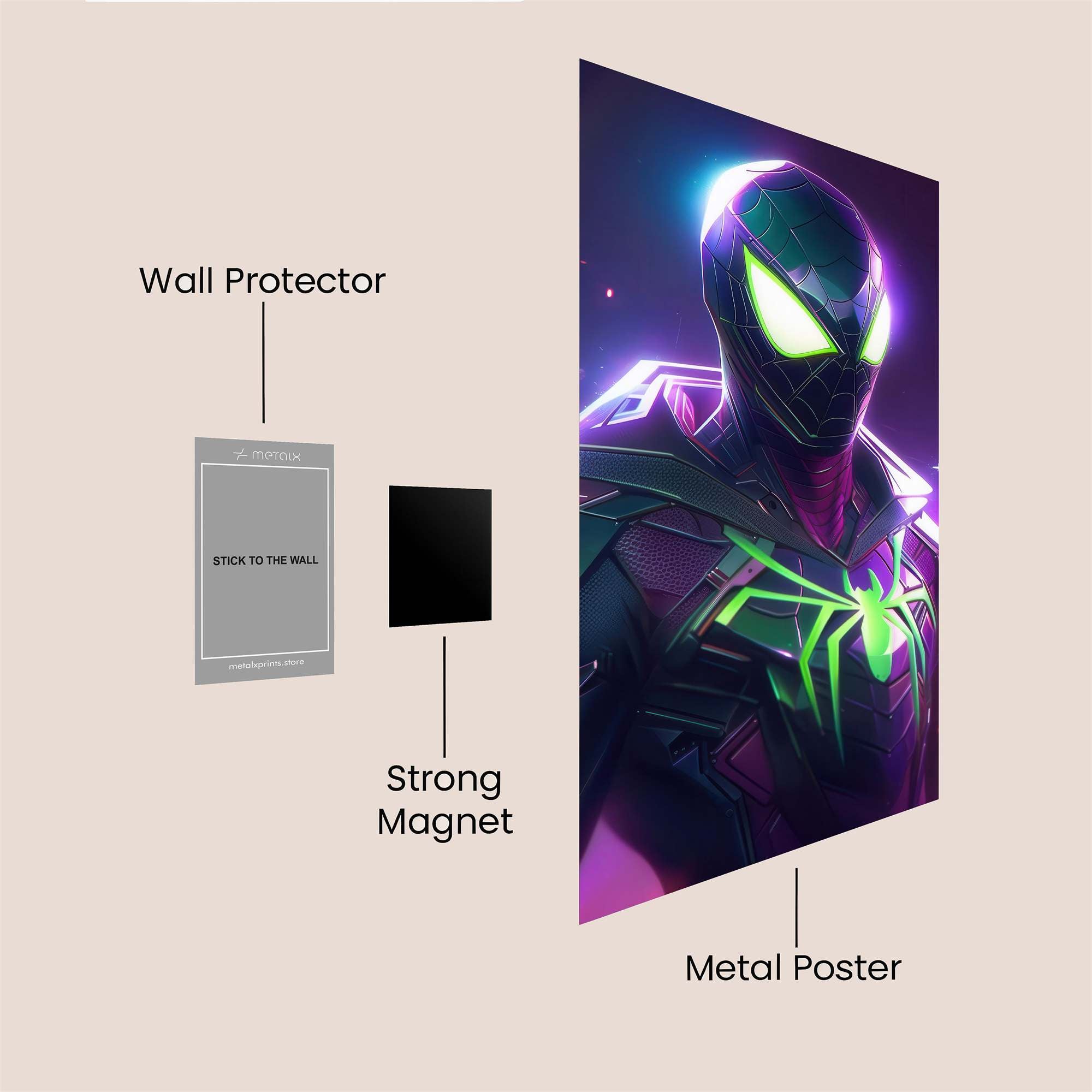 Neon Arachnid Safe Wall Magnetic / M