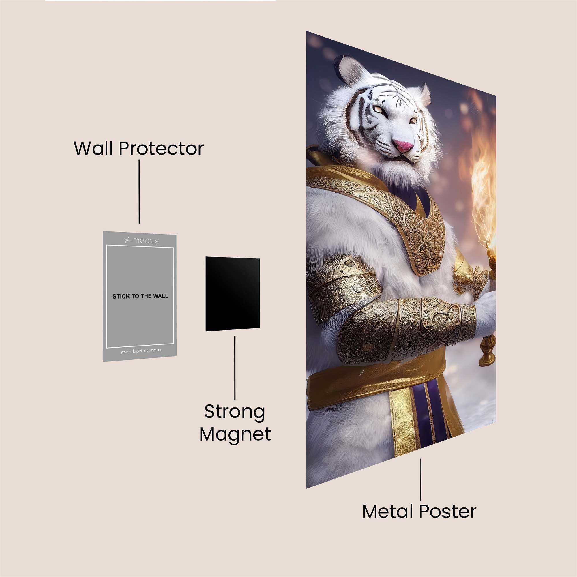 Majestic Flames Safe Wall Magnetic / M