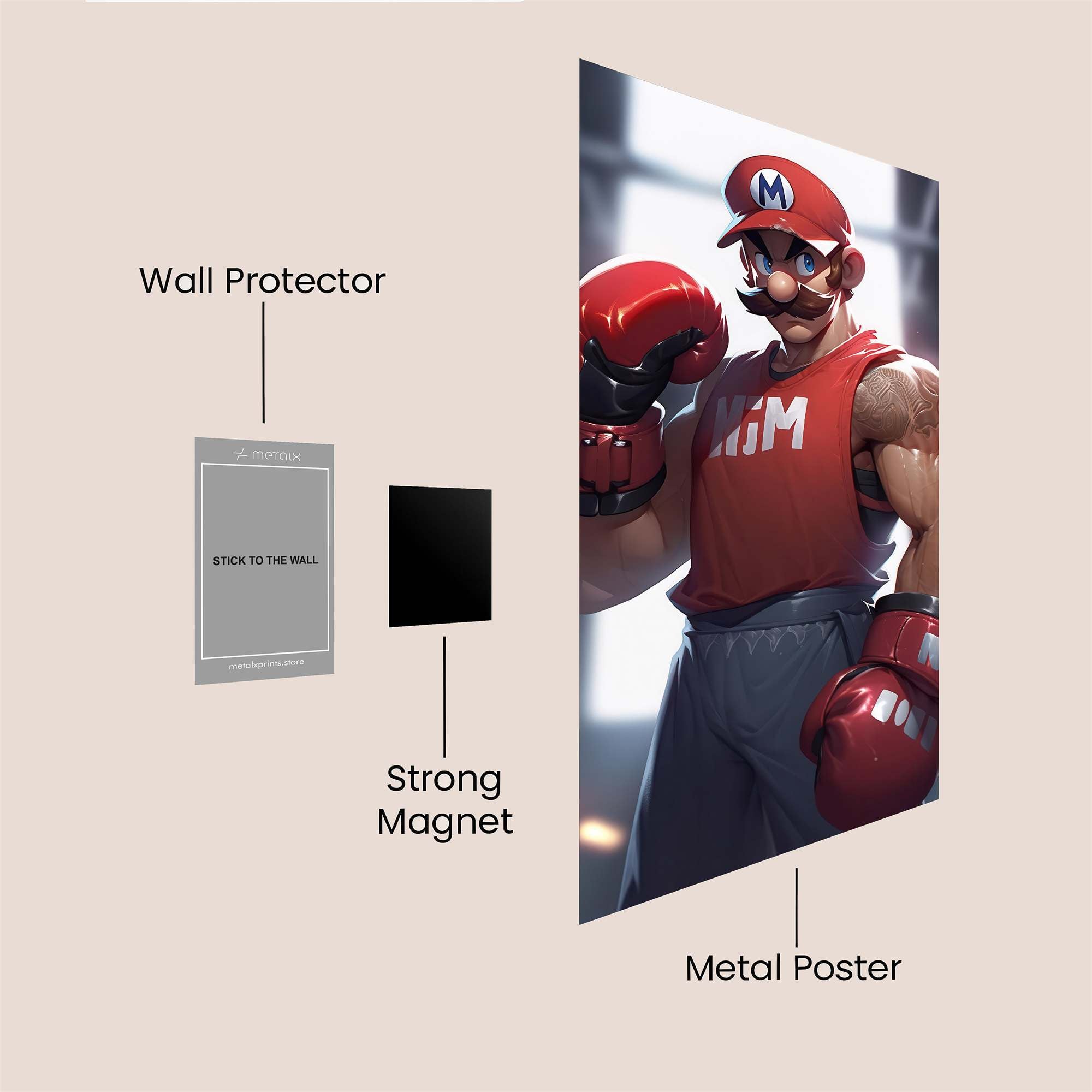 Mario Might Safe Wall Magnetic / M