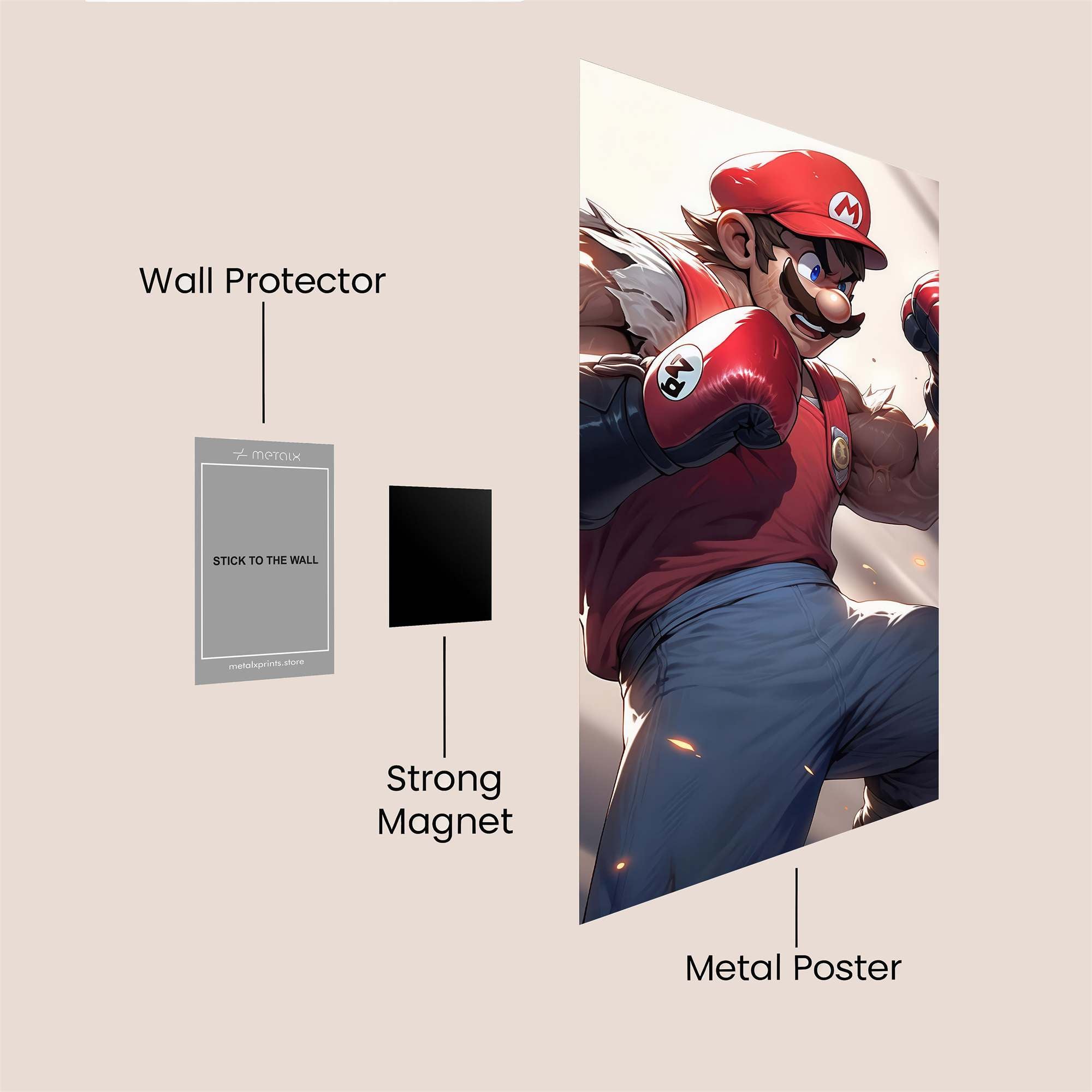 Mario Might Safe Wall Magnetic / M