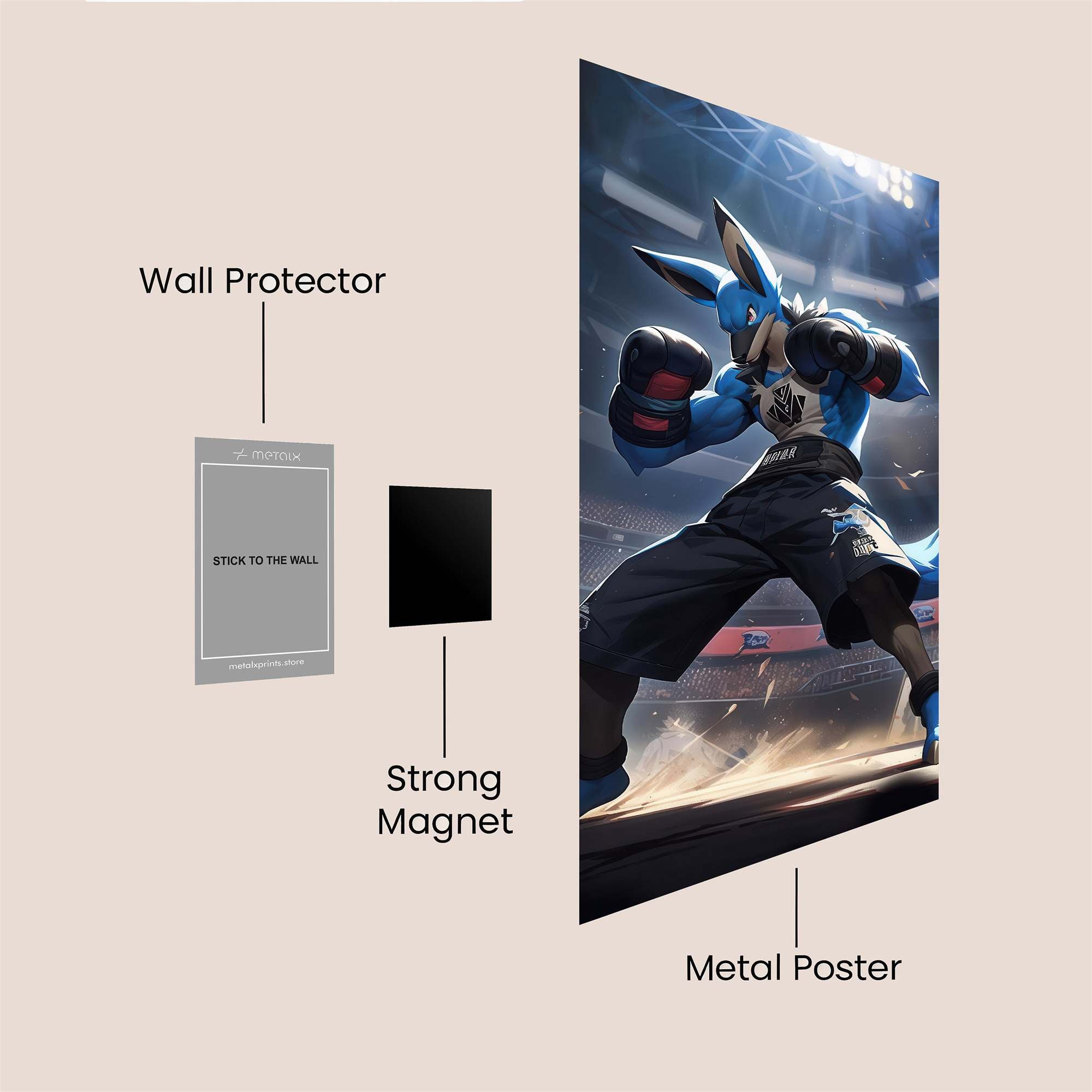 Lucario Powerstrike Safe Wall Magnetic / M