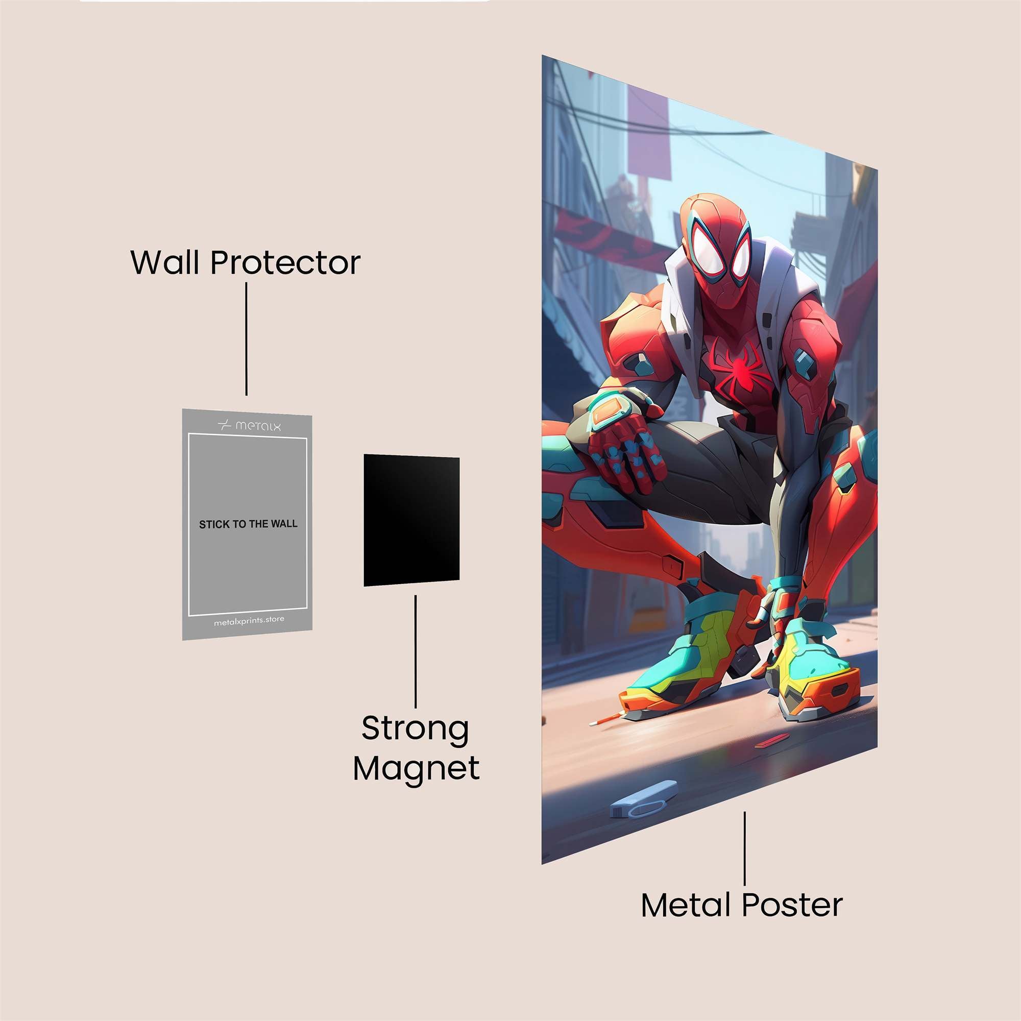 Spider-Man Vividscape Safe Wall Magnetic / M