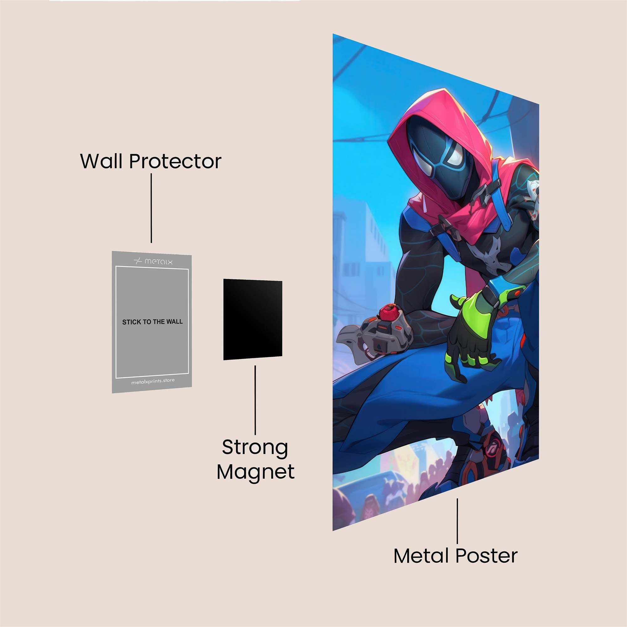 Spider-Vibrant Safe Wall Magnetic / M