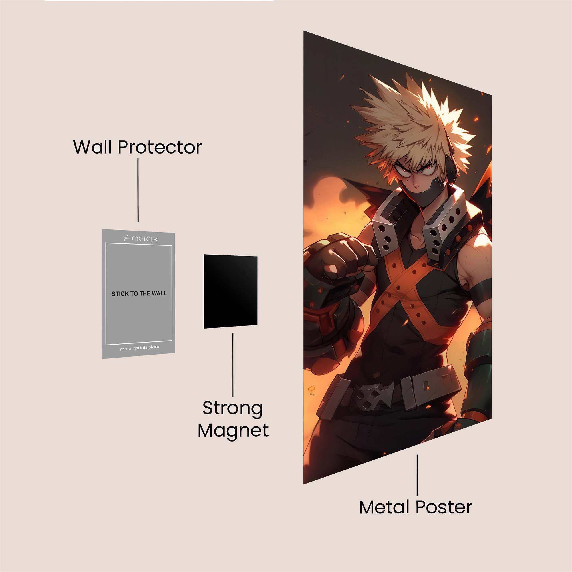 Bakugo Blaze Safe Wall Magnetic / M