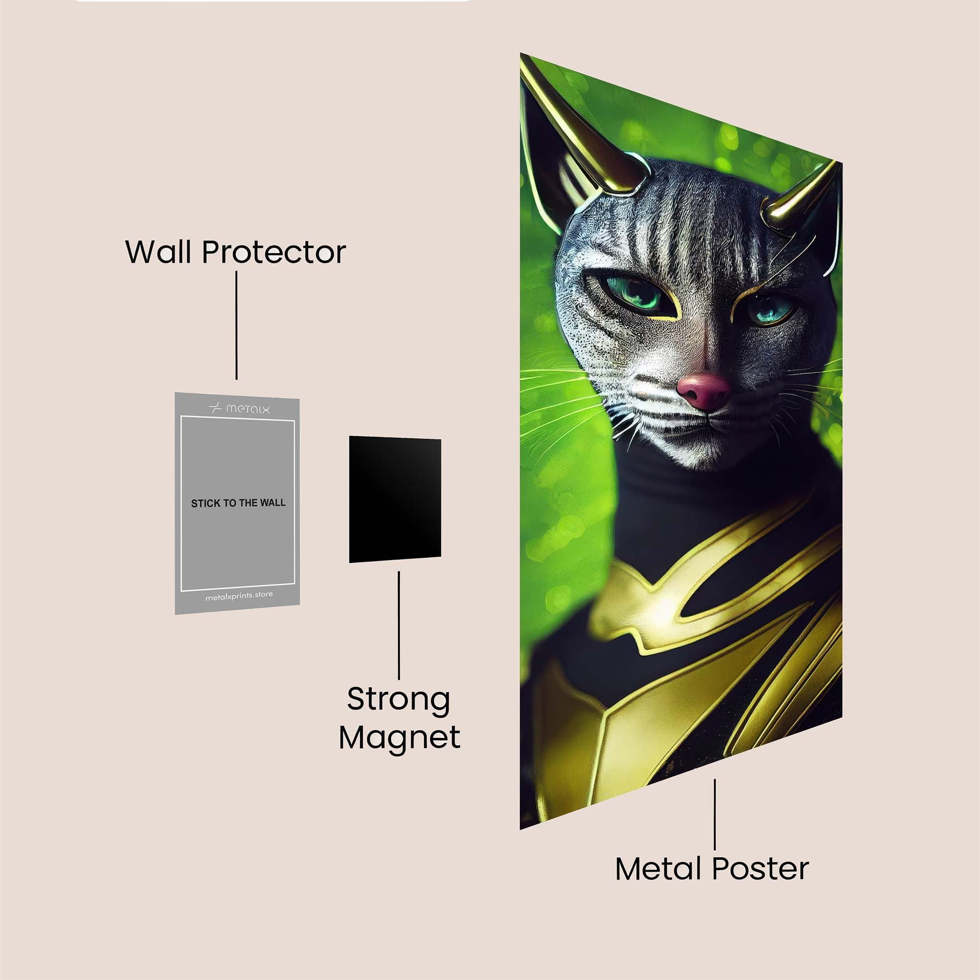 Feline Sentinel Safe Wall Magnetic / M