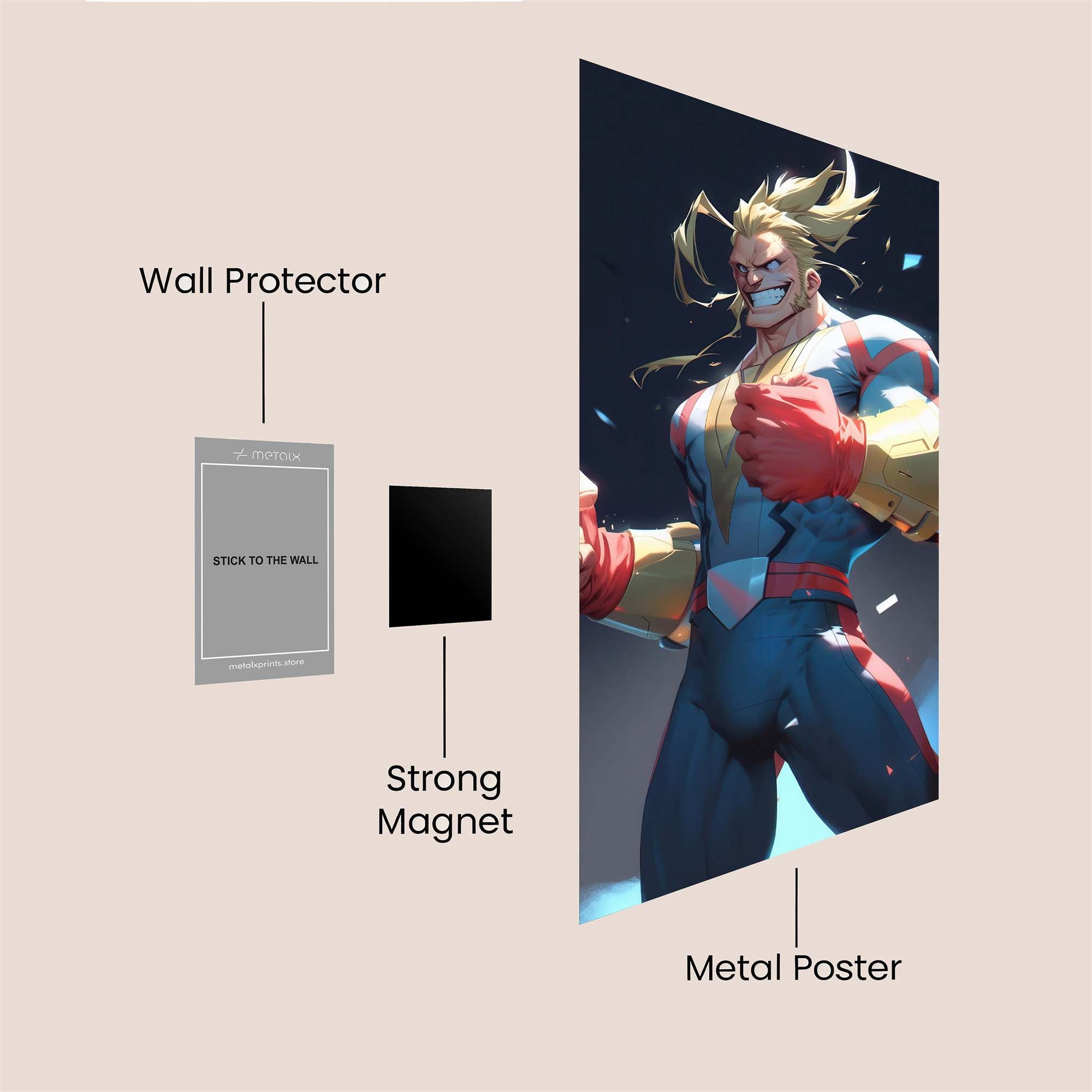 All Might Invincible Safe Wall Magnetic / M