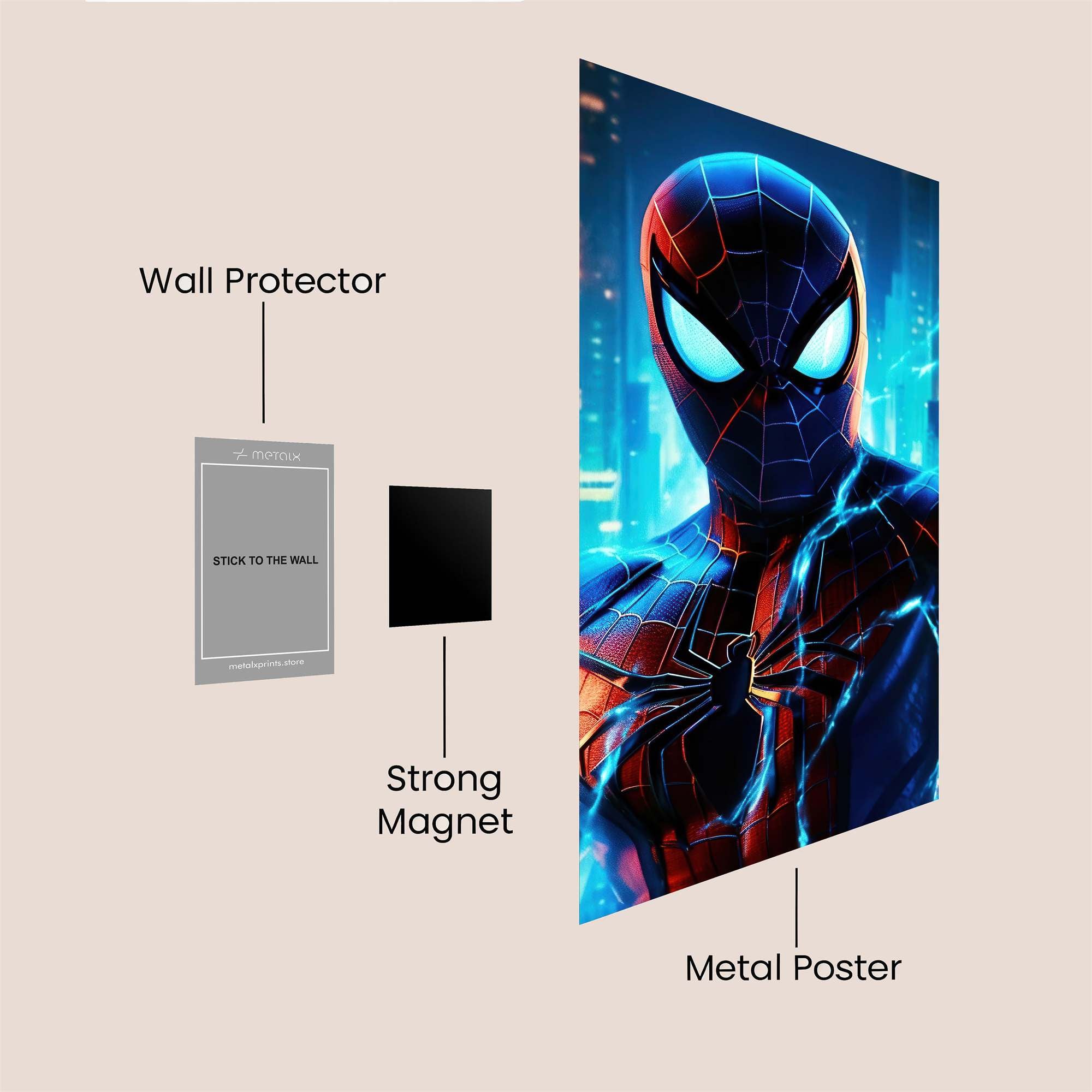 Spider-Man Luminescence Safe Wall Magnetic / M