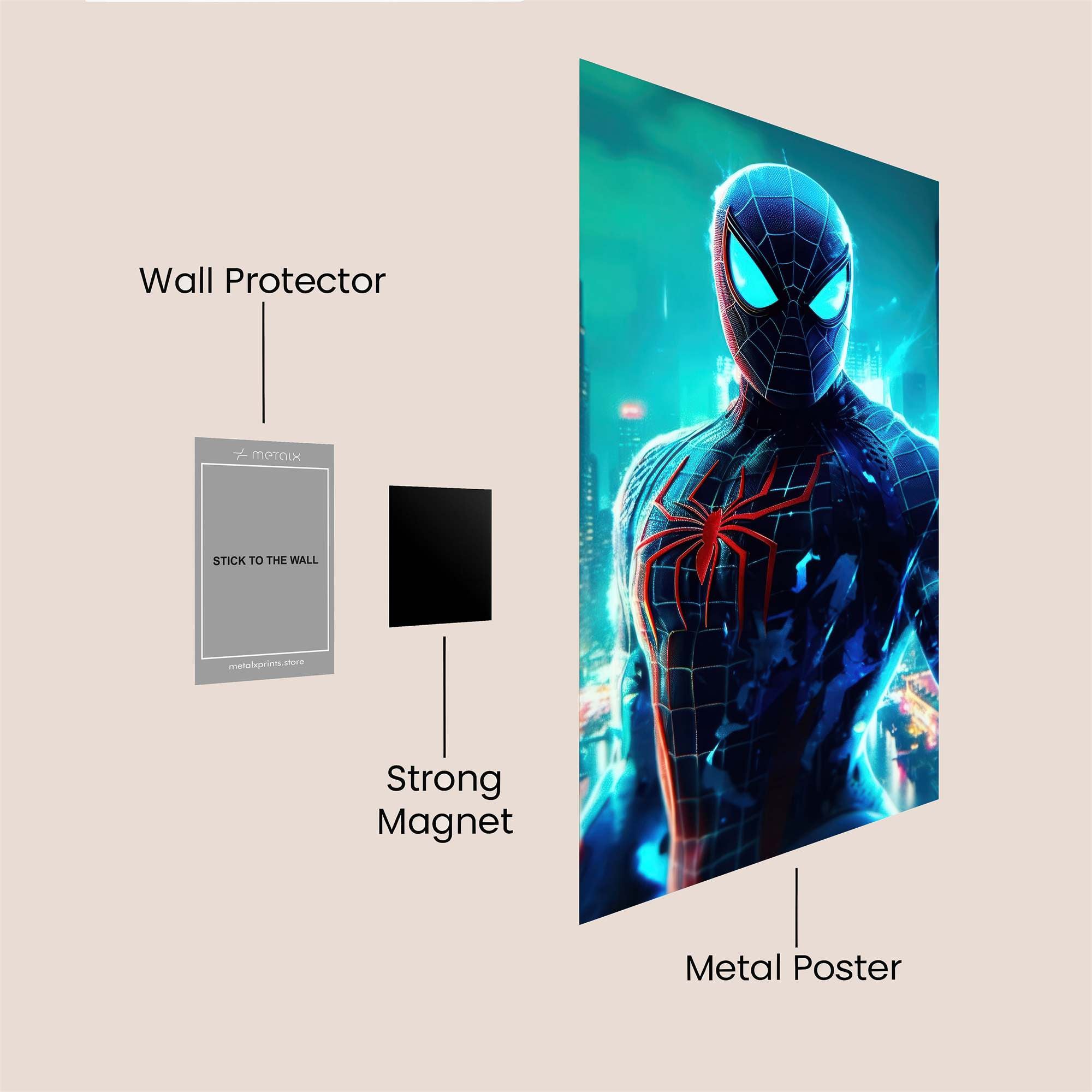 Spider-Man Luminescence Safe Wall Magnetic / M
