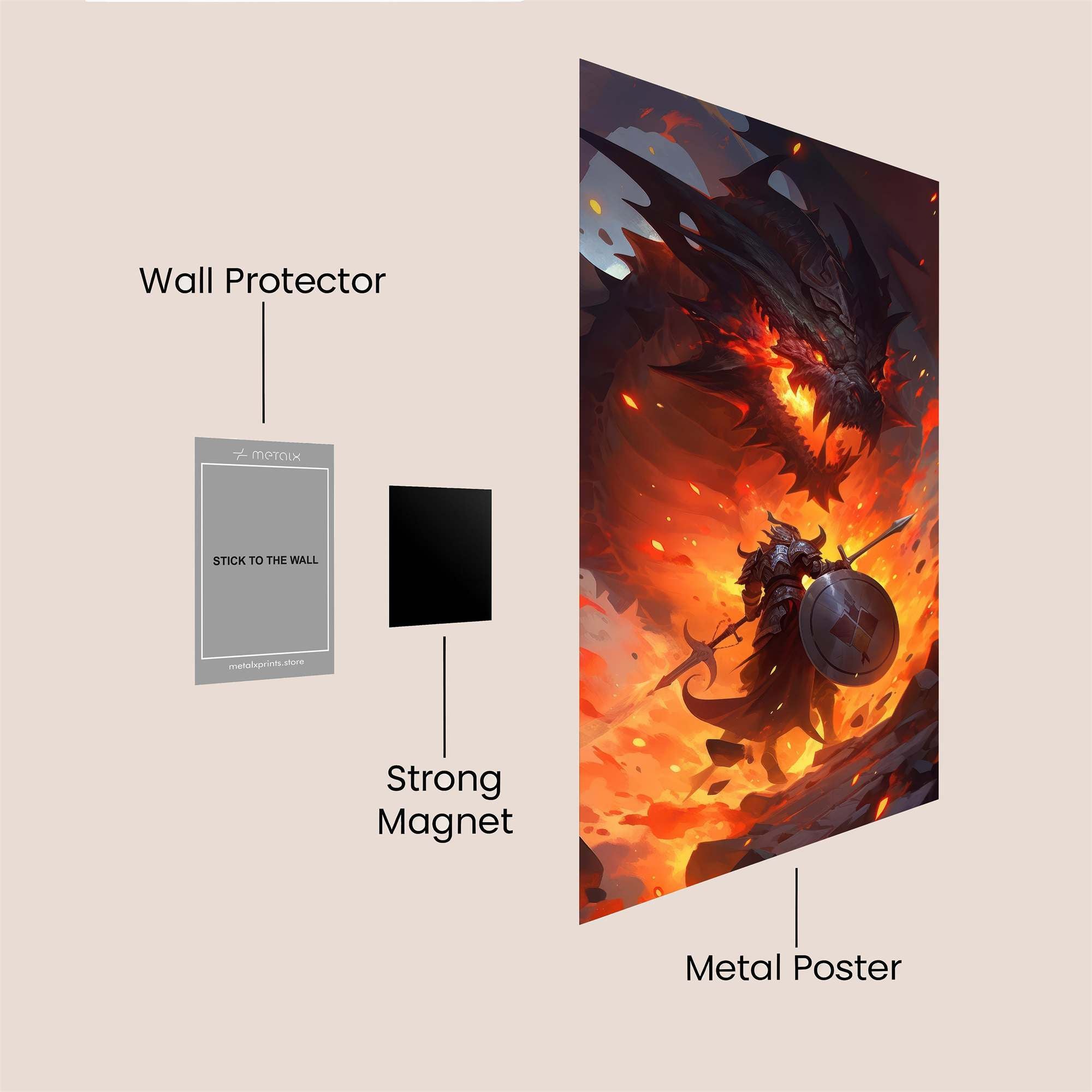 Dragon's Wrath Safe Wall Magnetic / M