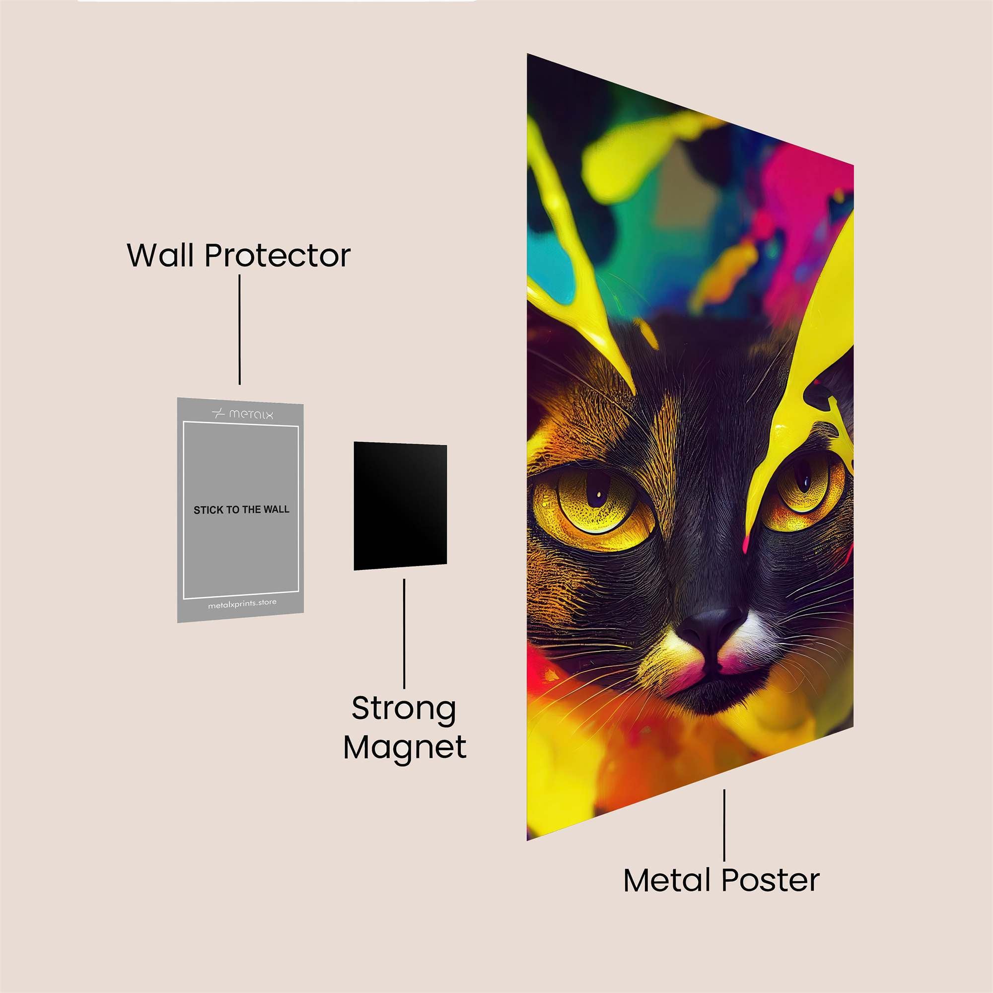 Chromatic Feline Safe Wall Magnetic / M