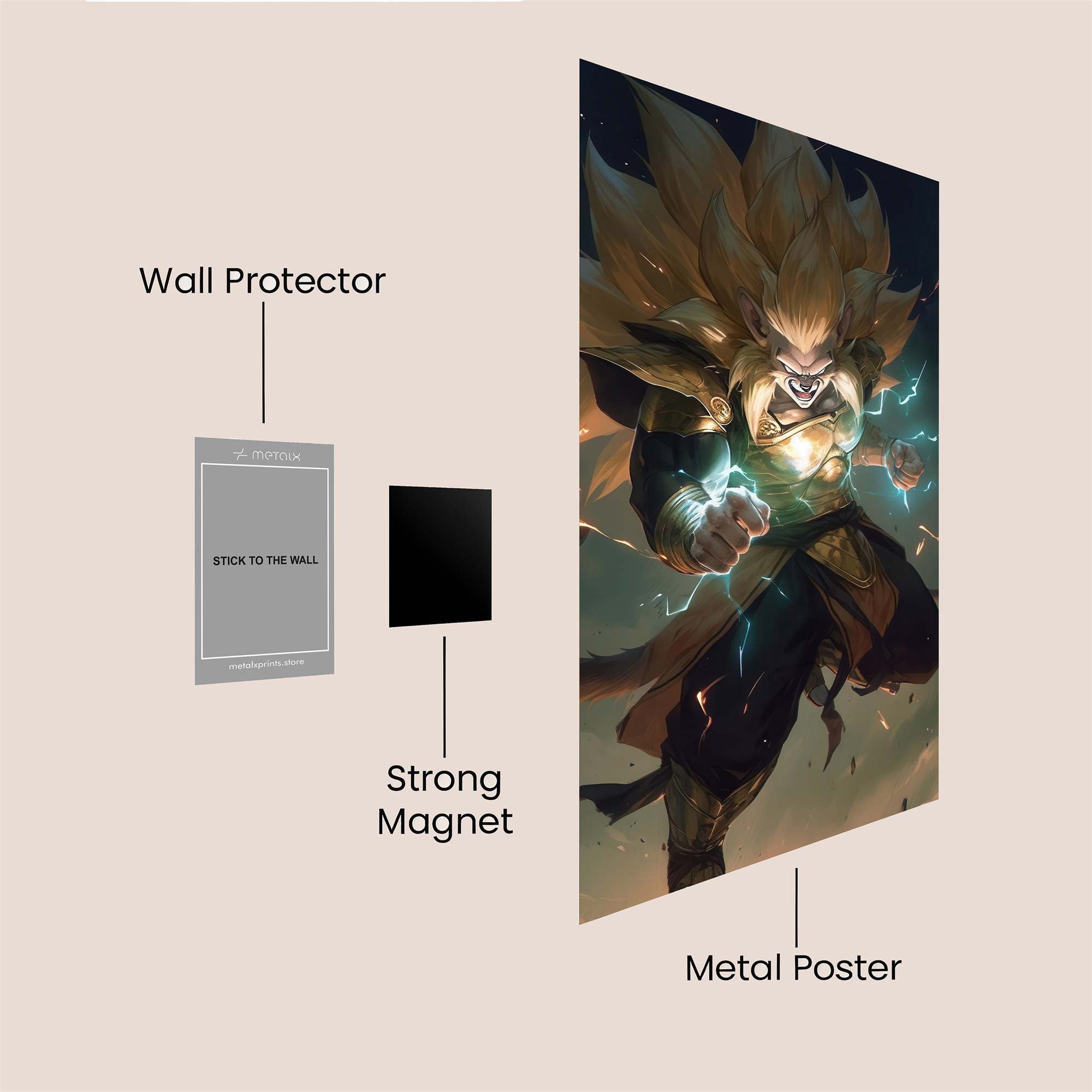 Saiyan Fury Safe Wall Magnetic / M
