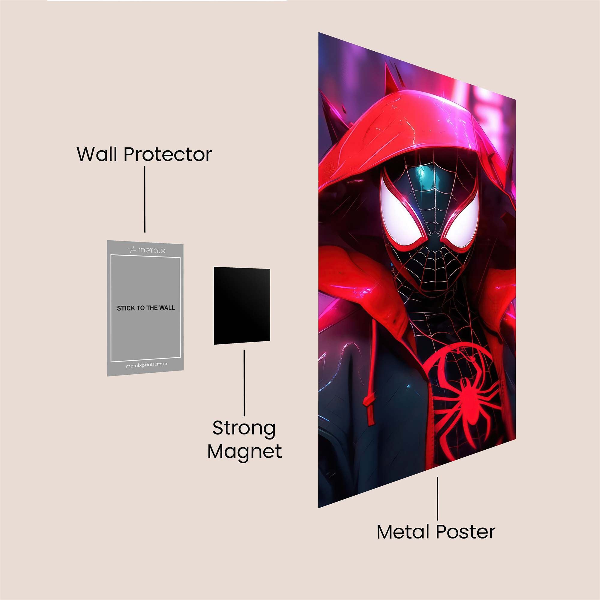 Spider-Man Vivid Safe Wall Magnetic / M