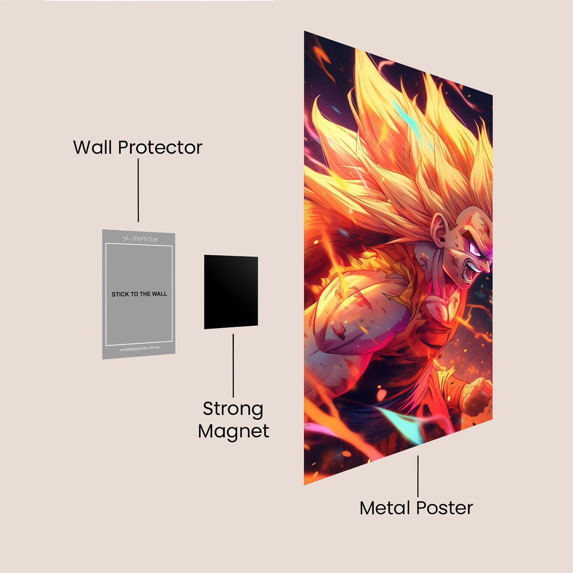 Saiyan Fury Safe Wall Magnetic / M