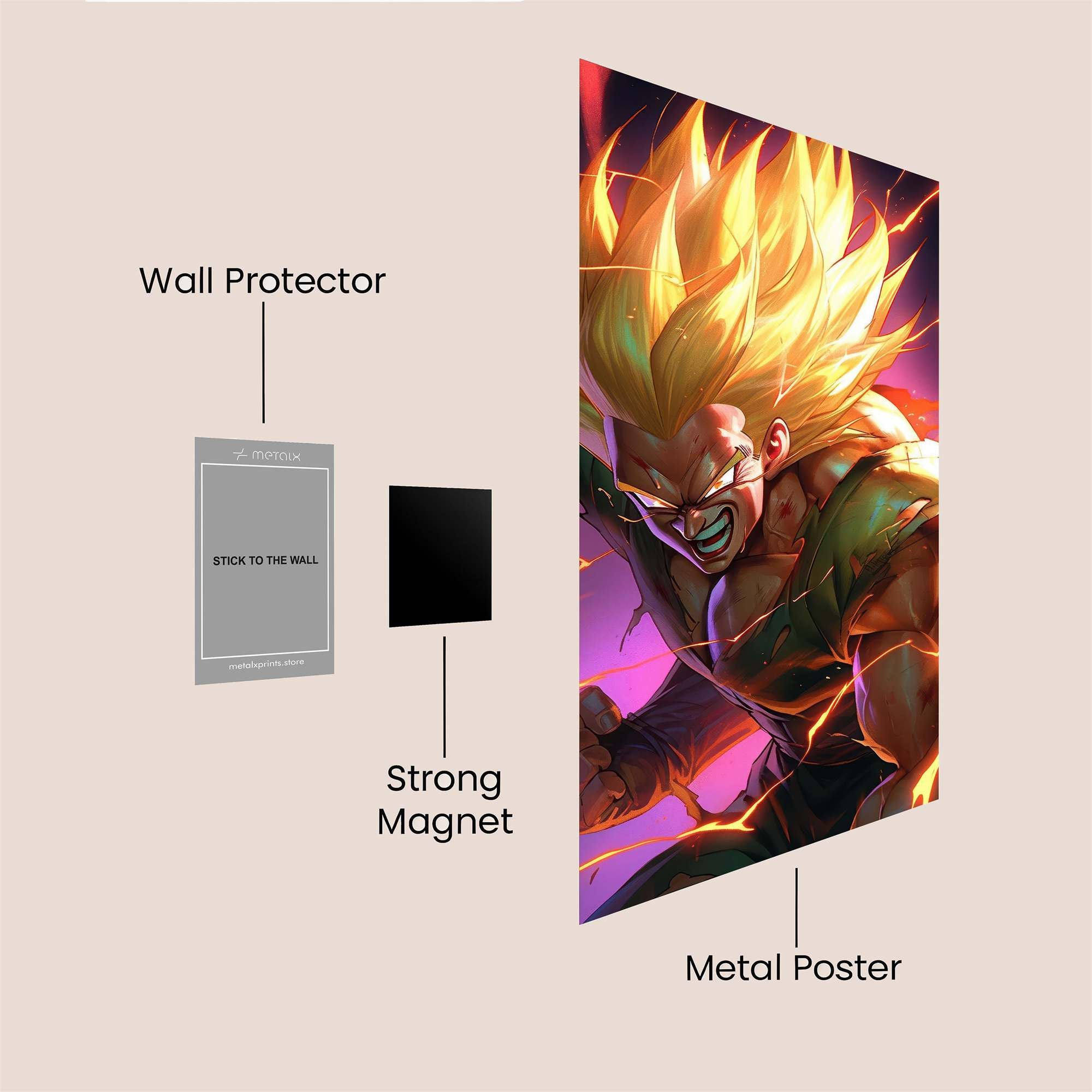 Saiyan Fury Safe Wall Magnetic / M
