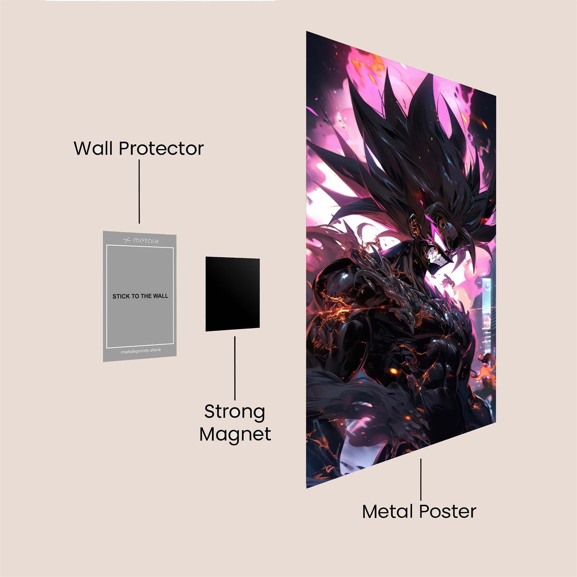 Darkened Blaze Safe Wall Magnetic / M