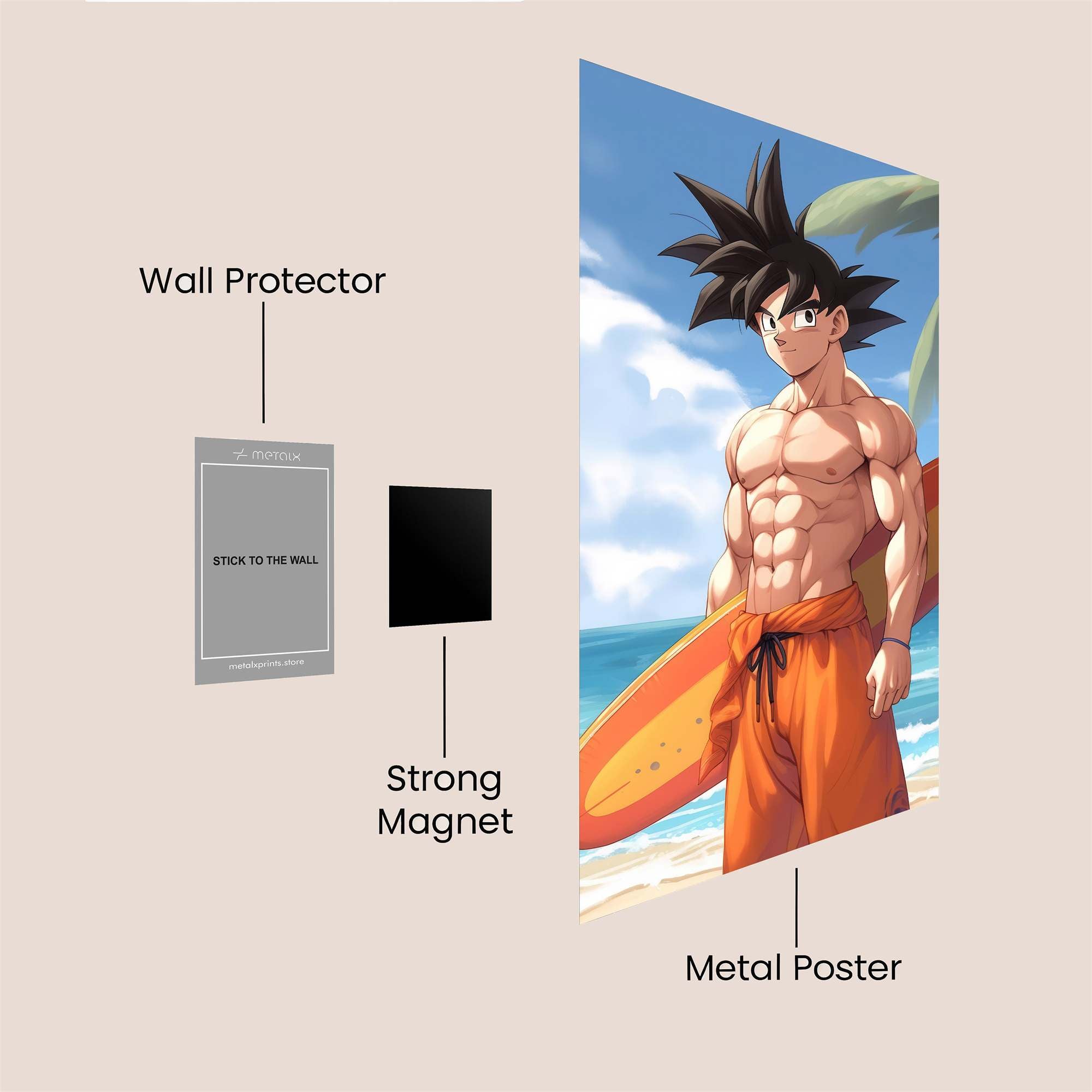Goku Surfing Safe Wall Magnetic / M