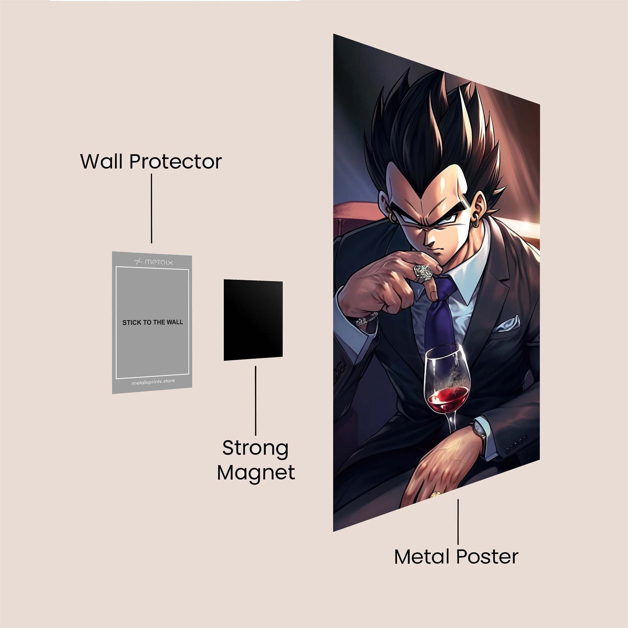 Vegeta Suave Safe Wall Magnetic / M