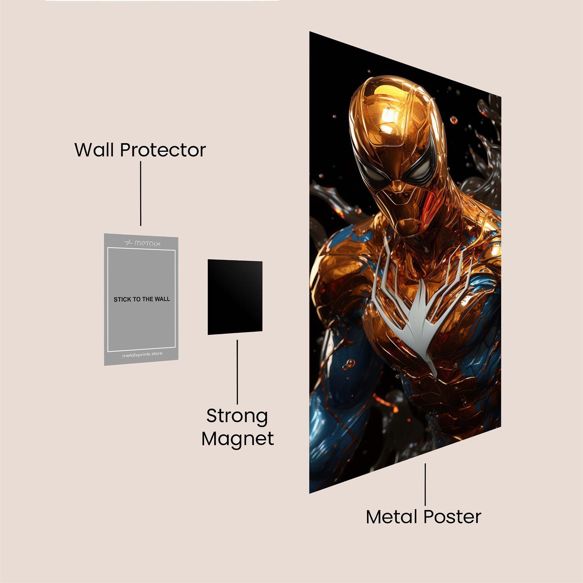 Spider-Metal Fury Safe Wall Magnetic / M