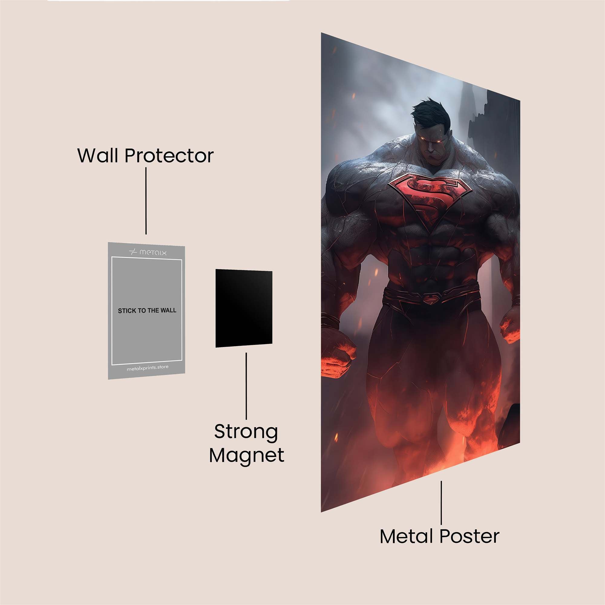 Superman Inferno Safe Wall Magnetic / M
