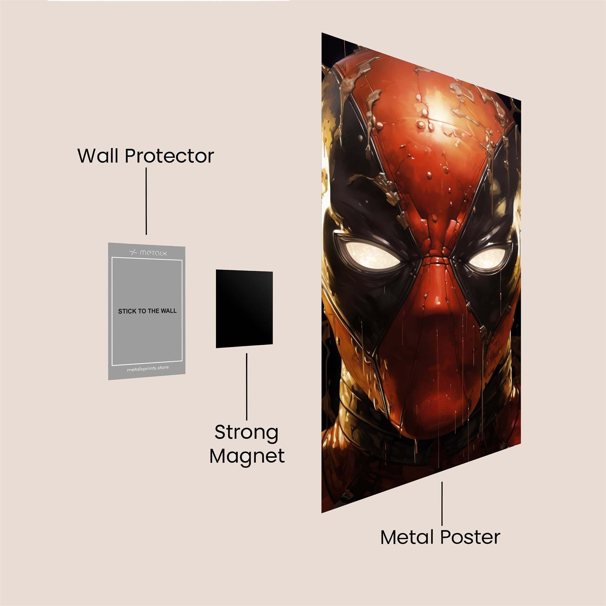 Deadpool Drenched Safe Wall Magnetic / M