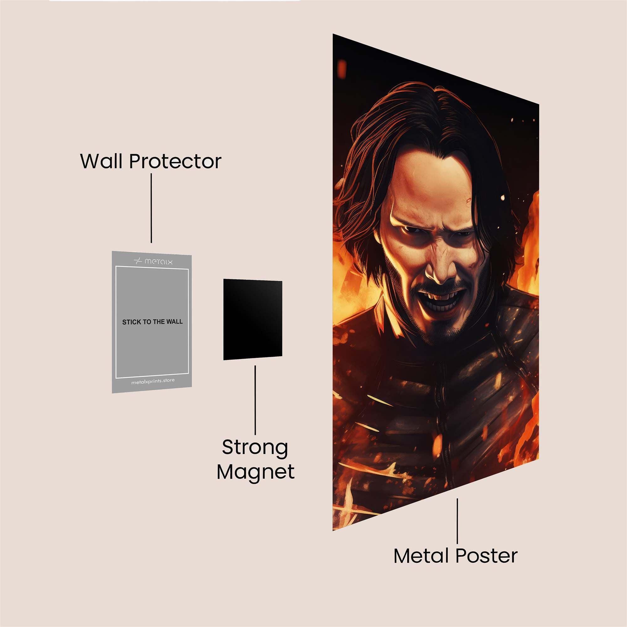 Flame Fury Safe Wall Magnetic / M