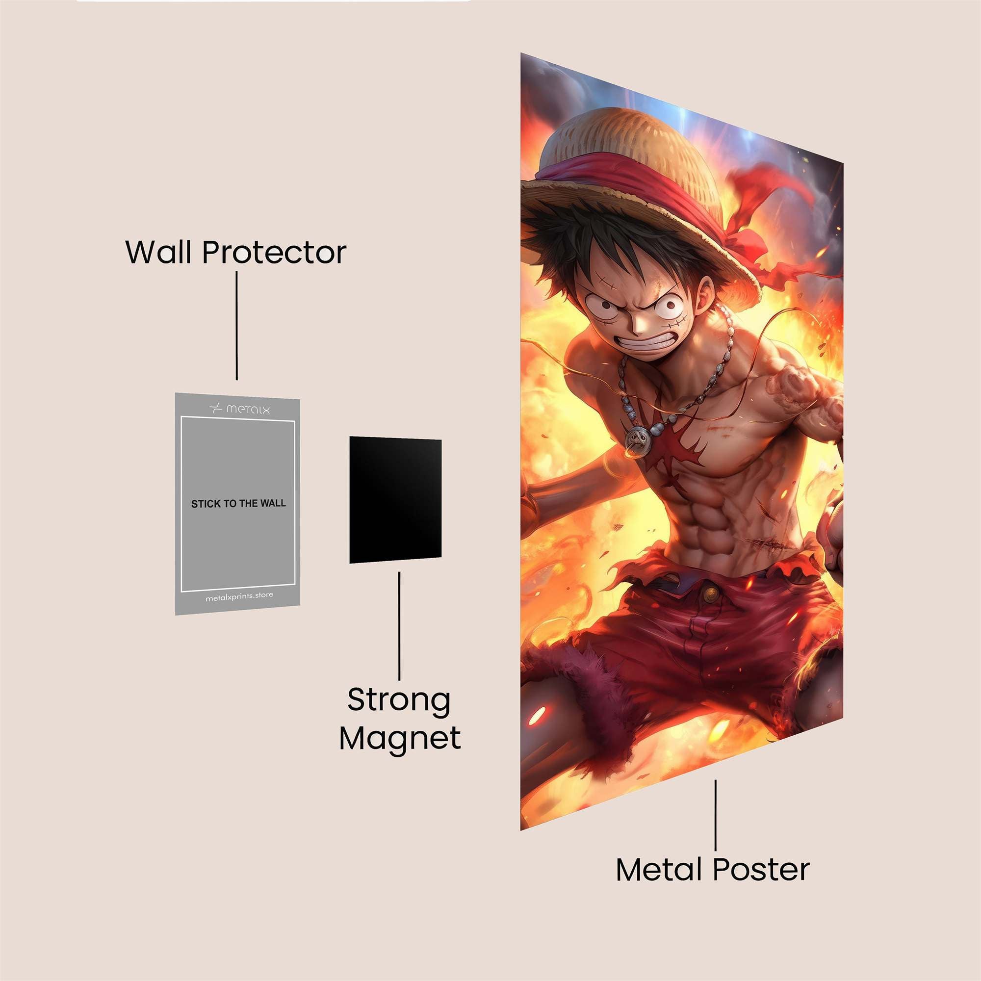 Luffy Blaze Safe Wall Magnetic / M