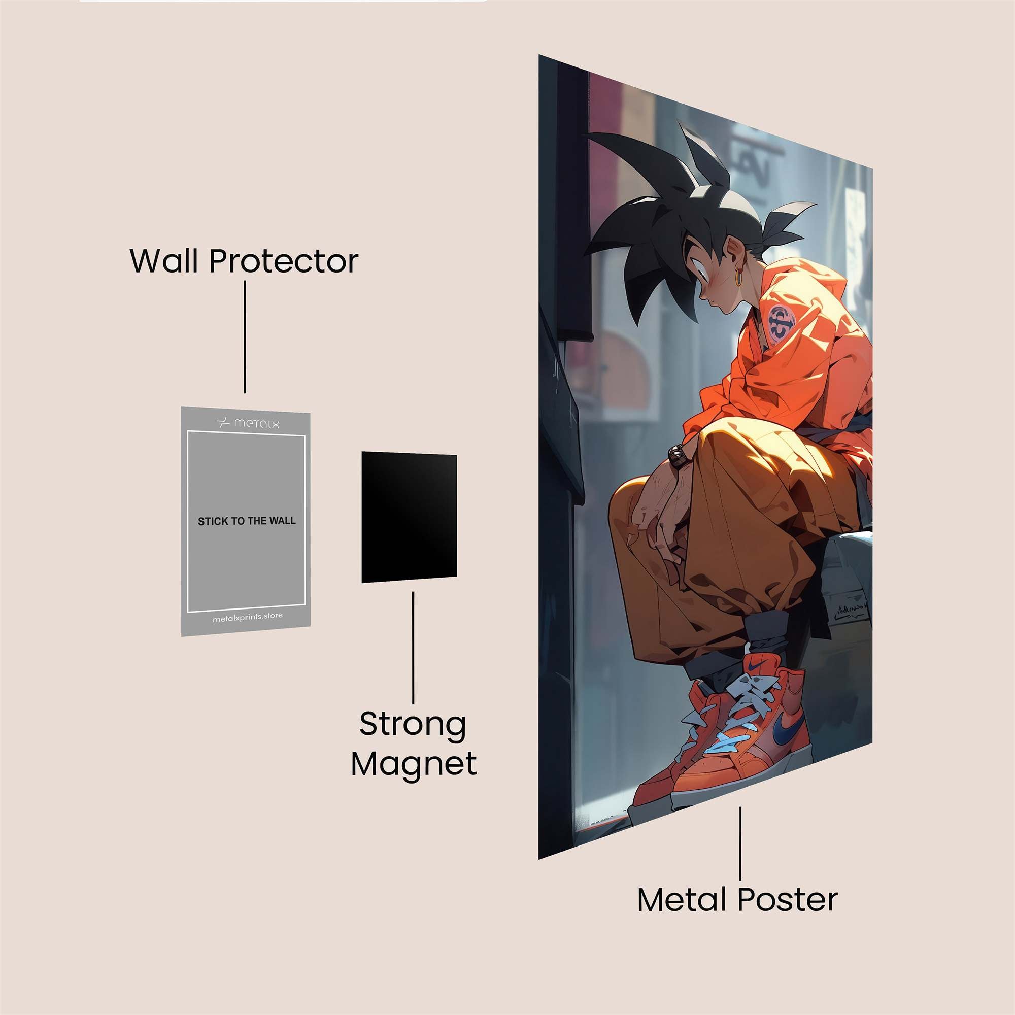 Goku Contemplative Safe Wall Magnetic / M