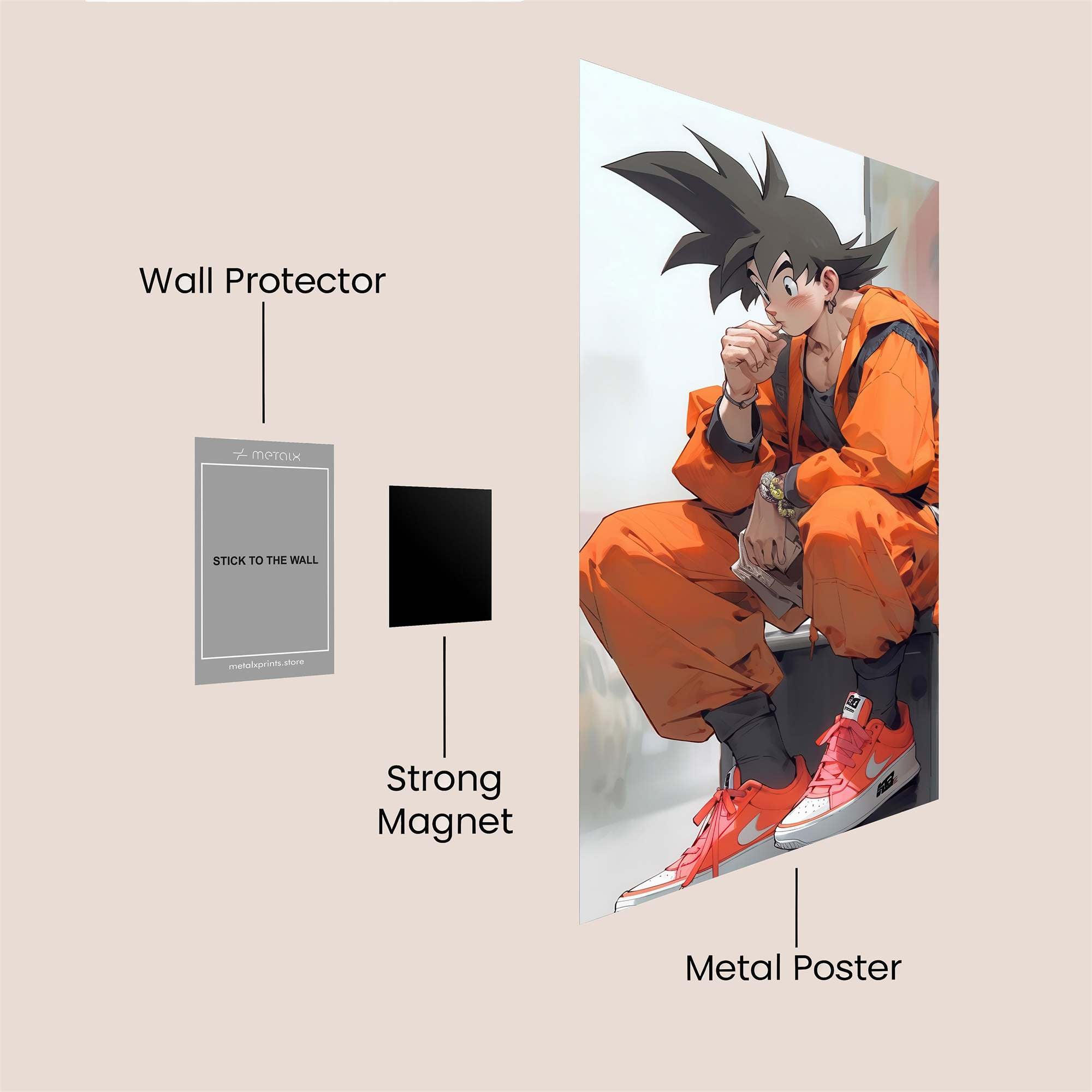 Goku Pensive Safe Wall Magnetic / M