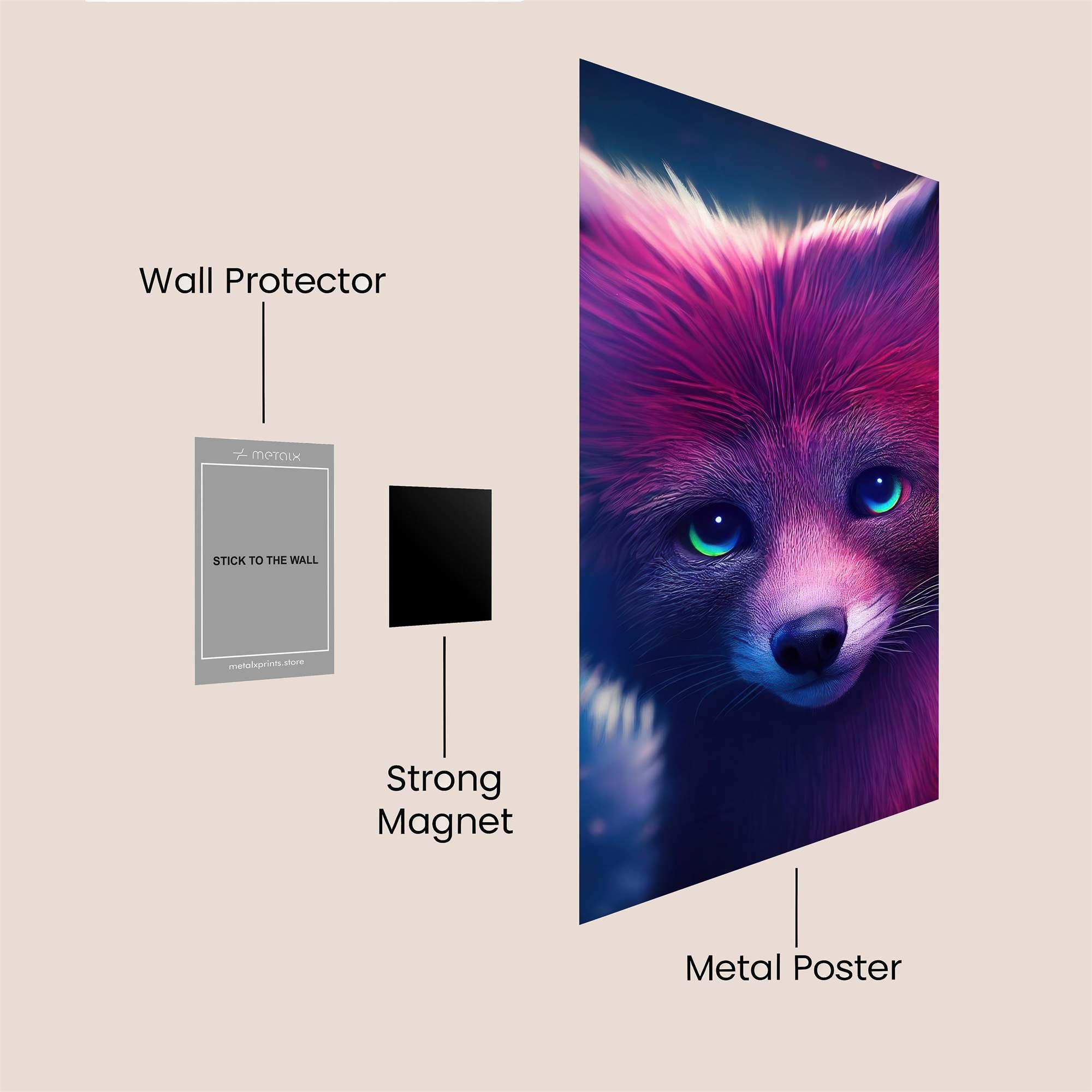 Mystical Fox Safe Wall Magnetic / M