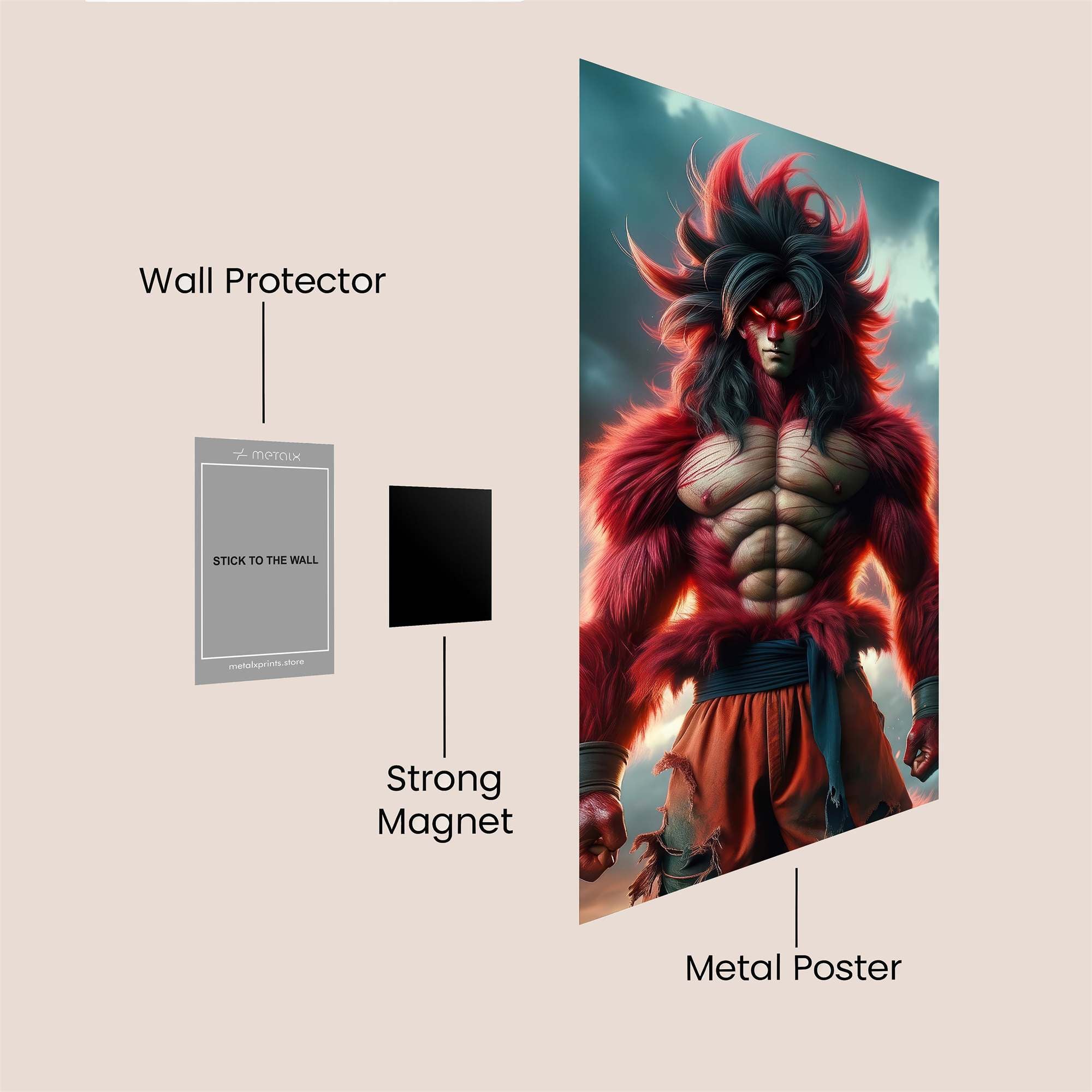Saiyan Fury Safe Wall Magnetic / M